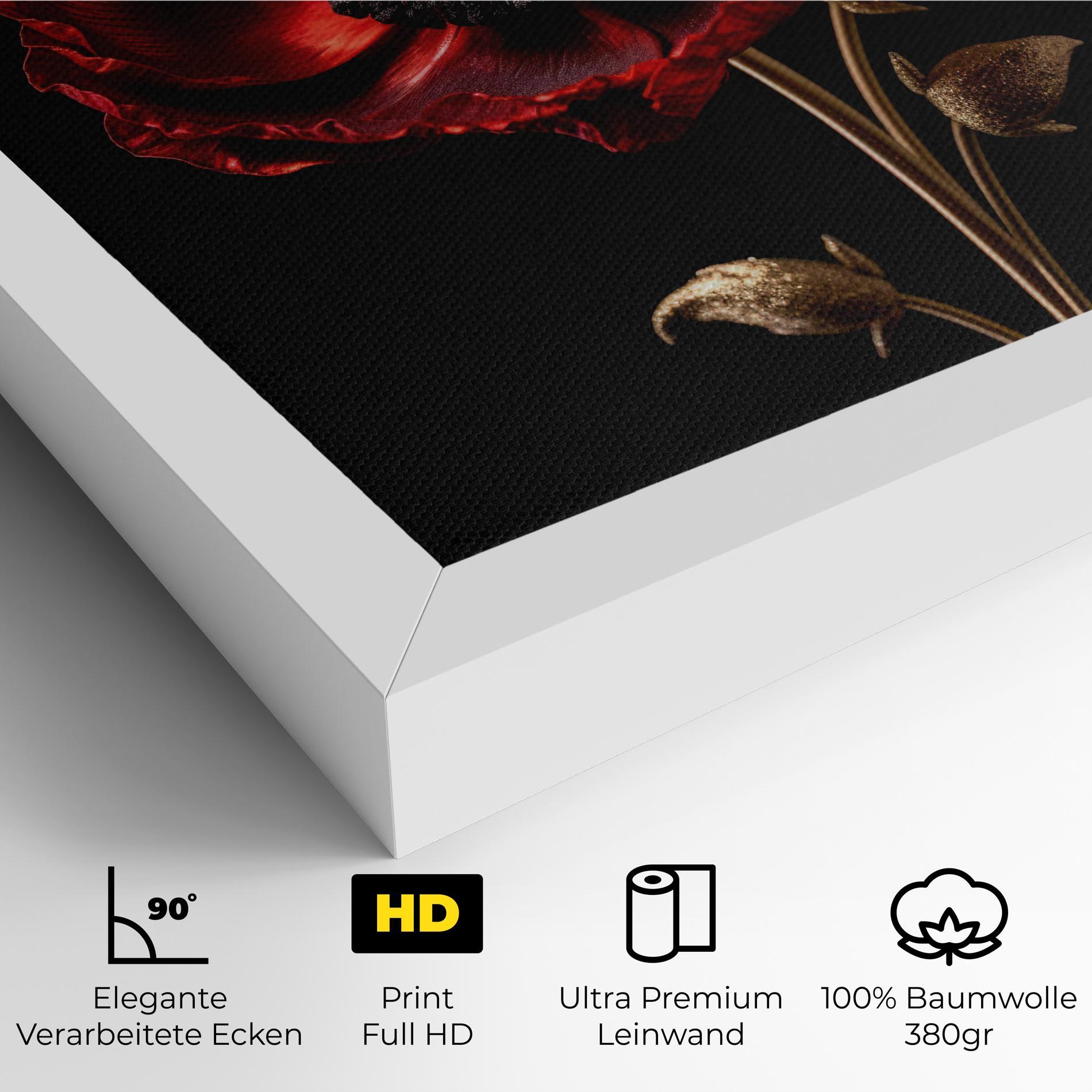 Leinwandbild Dark Red Poppy mockup 4