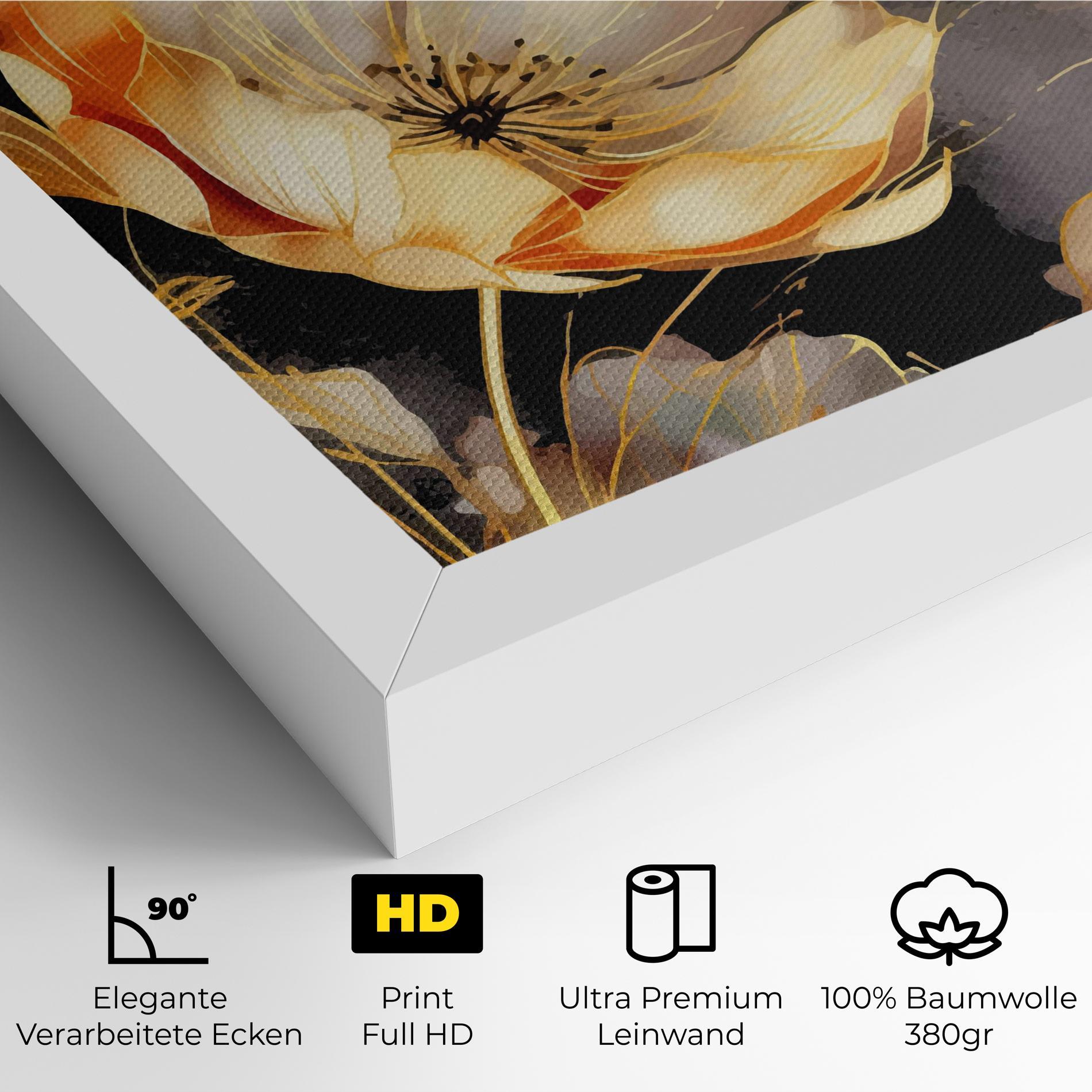 Leinwandbild Gold Poppy Black mockup 4