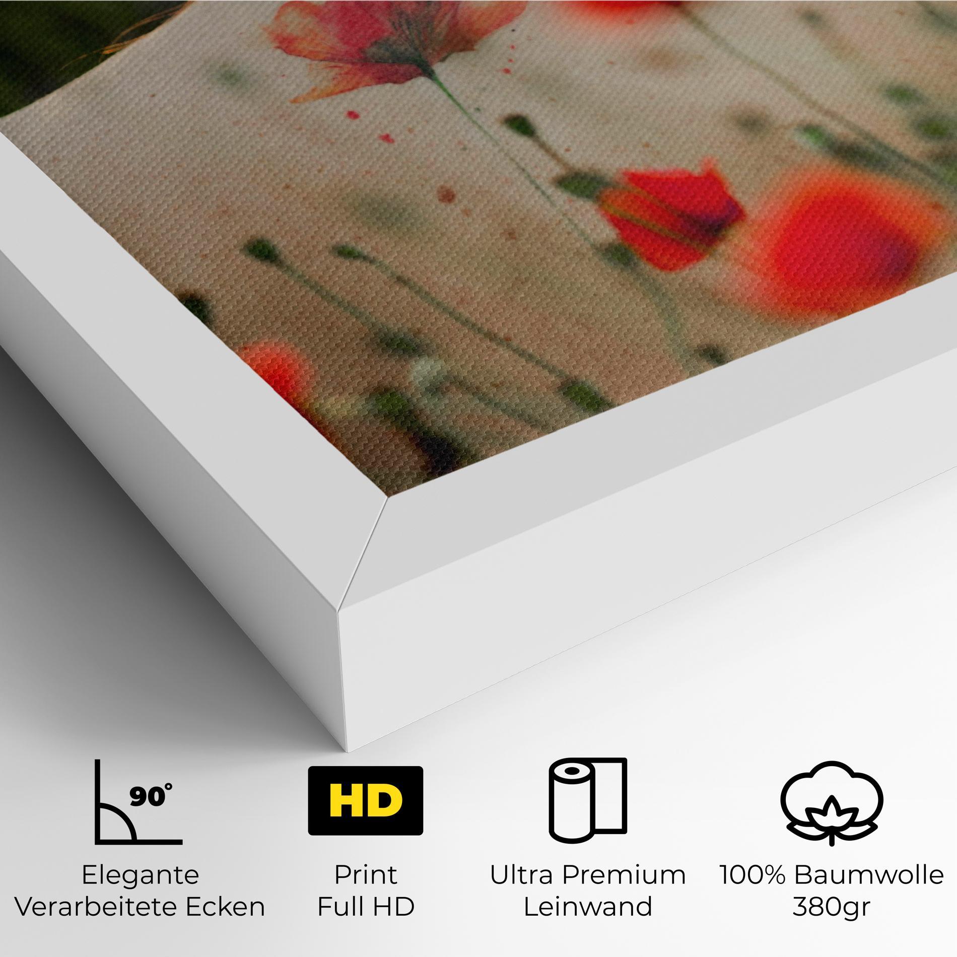 Leinwandbild Poppy Tattoo mockup 4