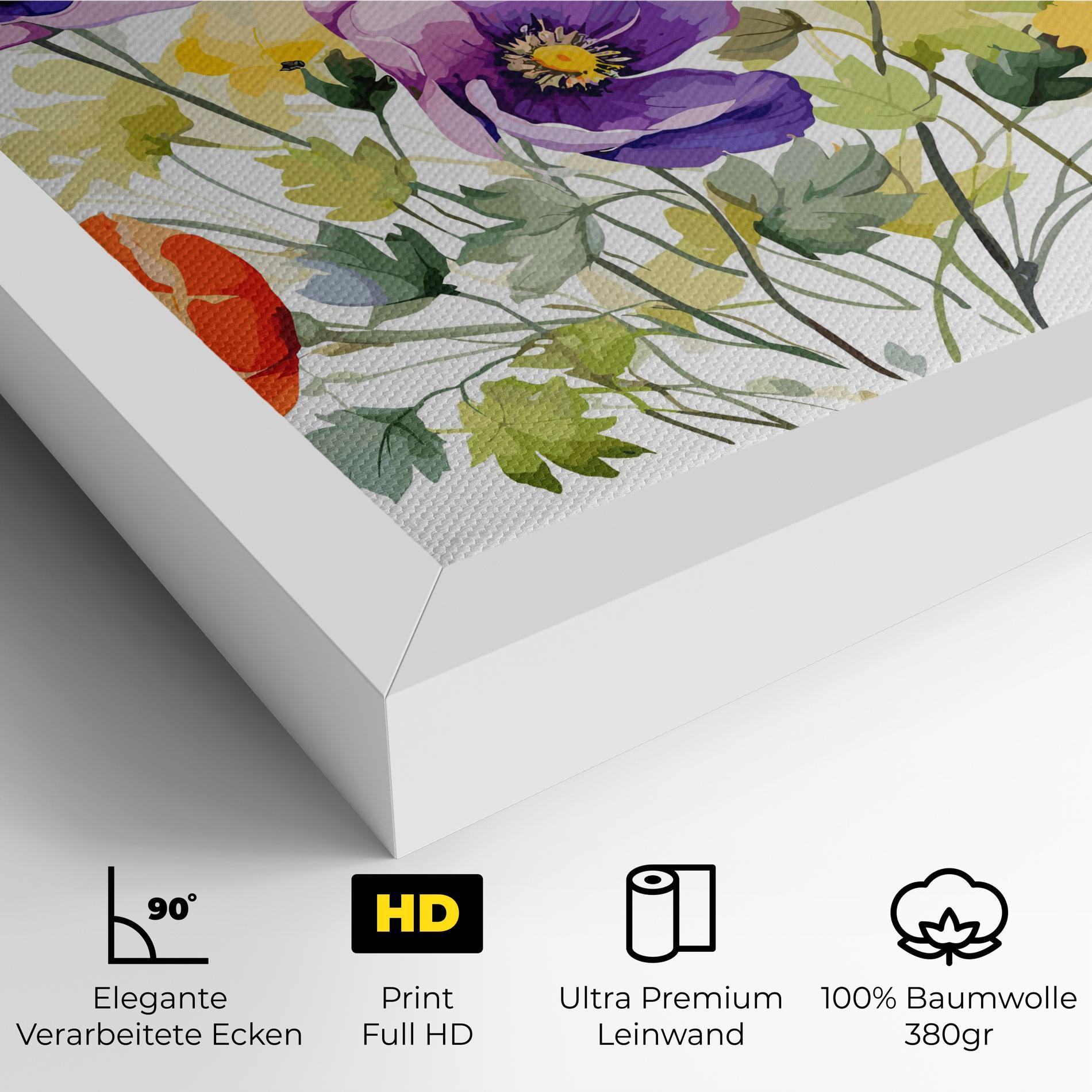 Leinwandbild Purple Orange Poppy mockup 4