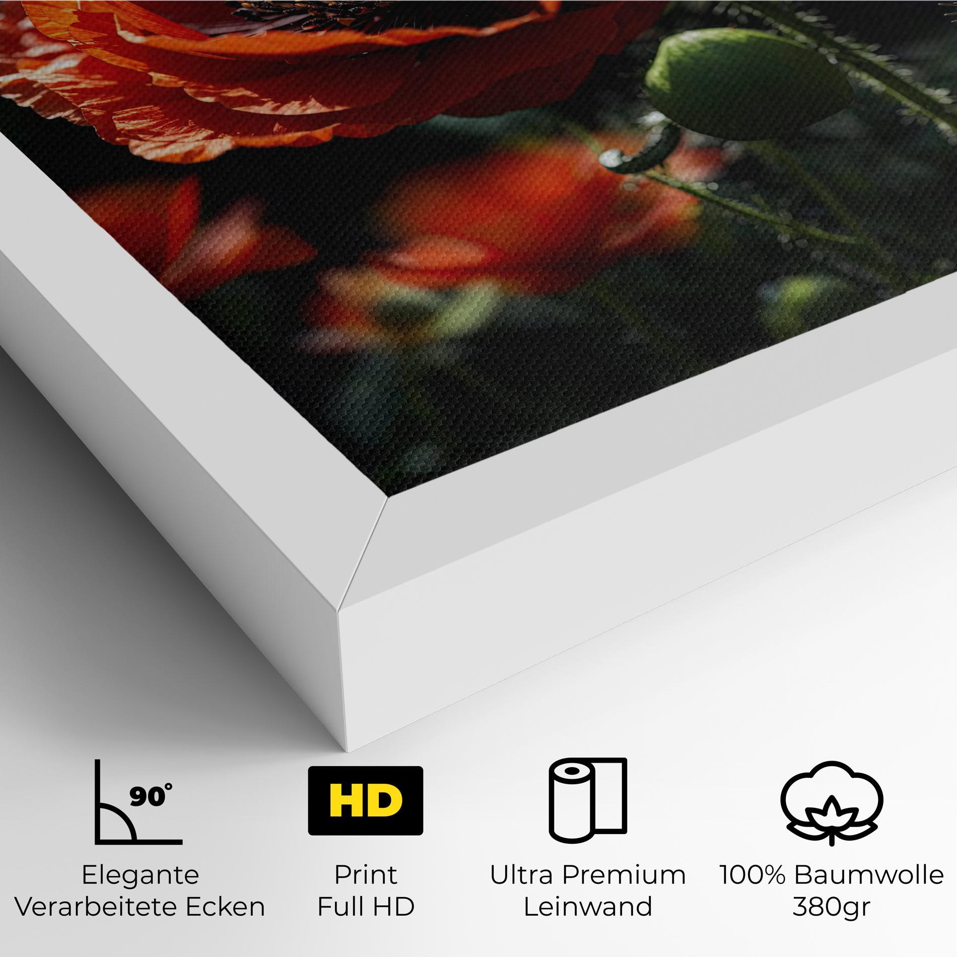 Leinwandbild Red Poppy Close Up mockup 4