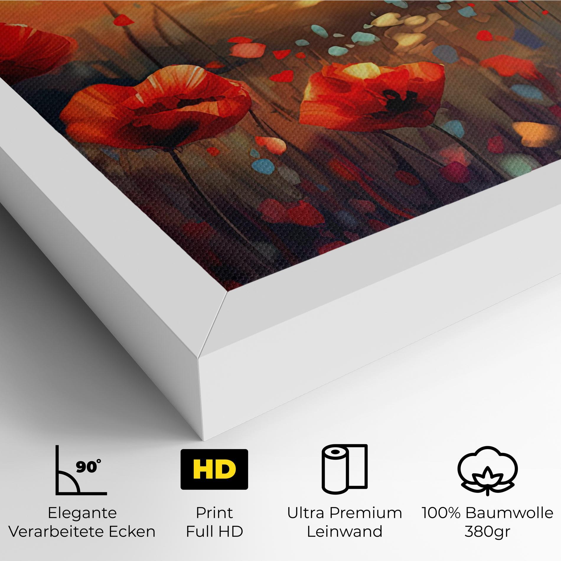 Leinwandbild Sunrise Painting Poppies mockup 4