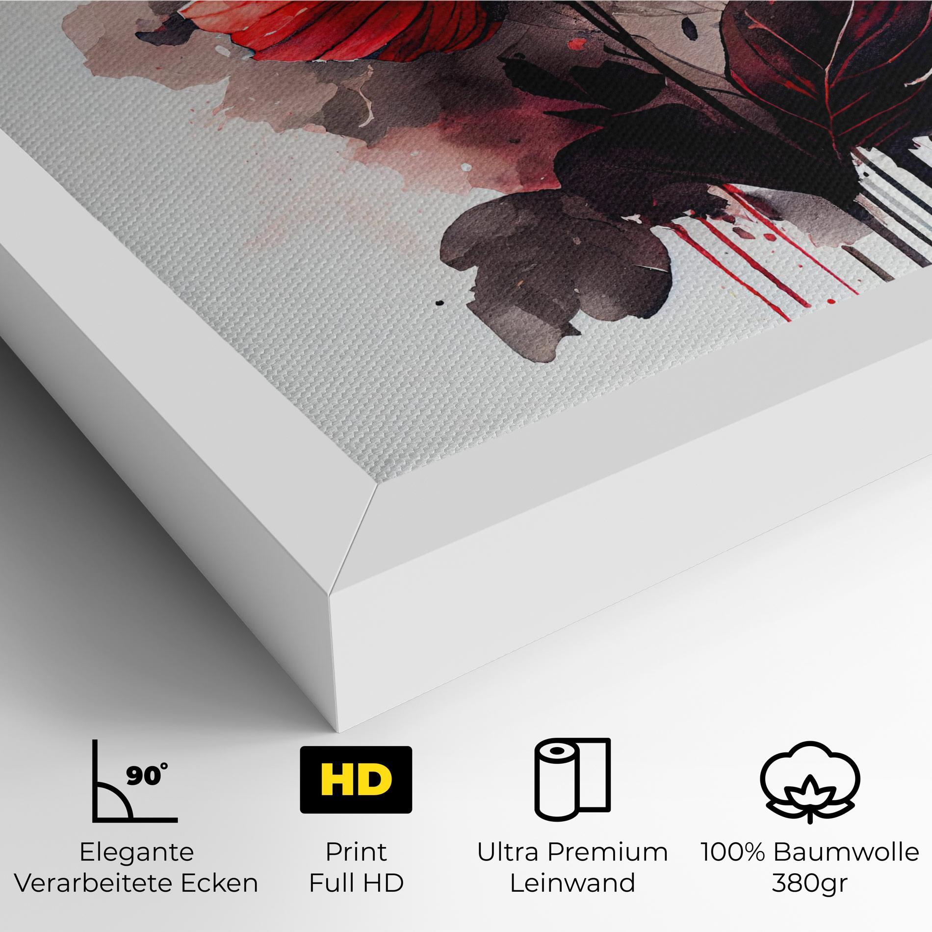 Leinwandbild Watercolor Poppy mockup 4
