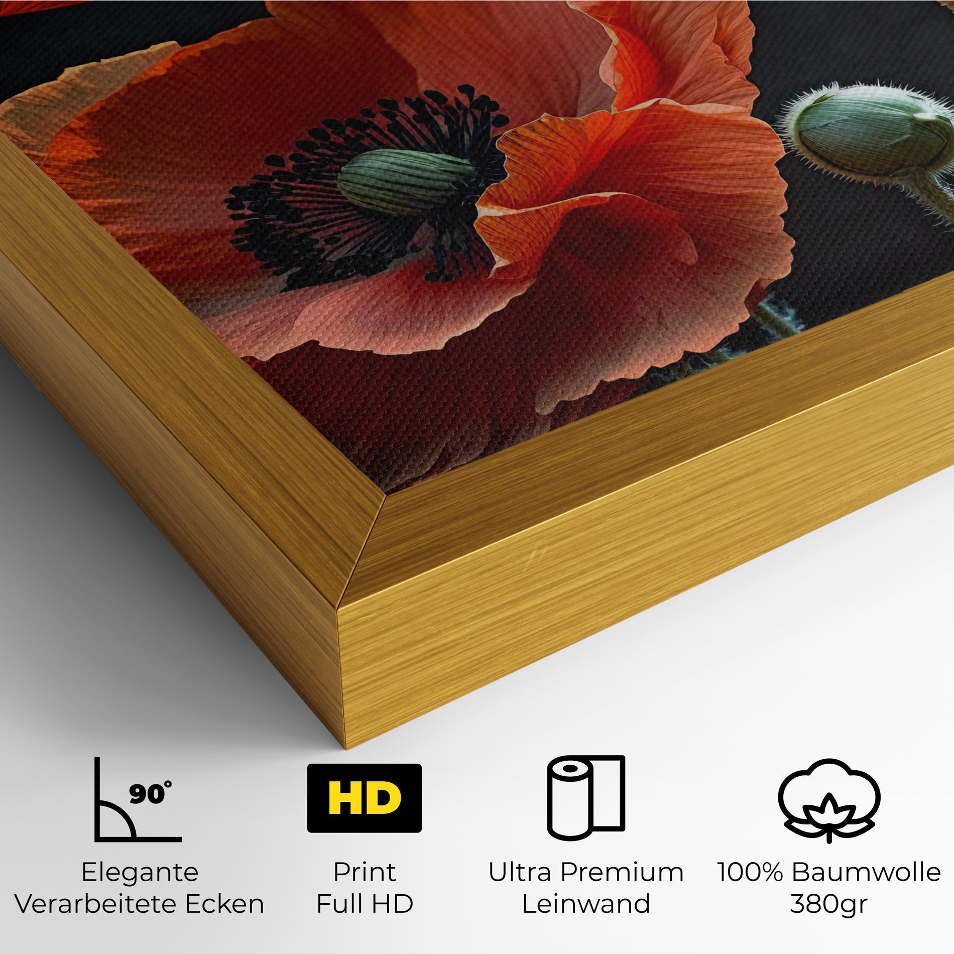 Leinwandbild 3 Poppies mockup 4