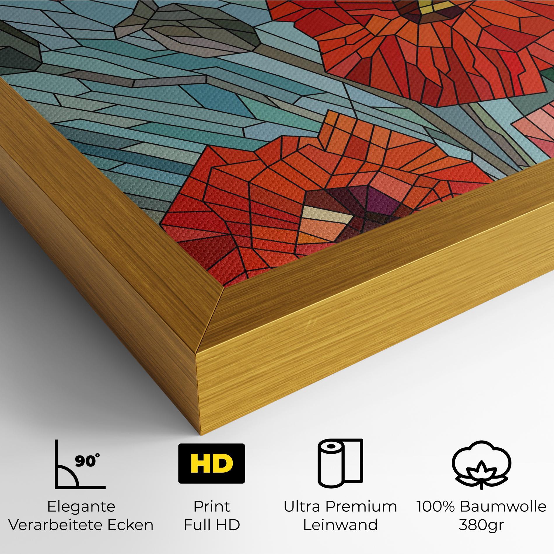 Leinwandbild Blue Glass Poppy mockup 4