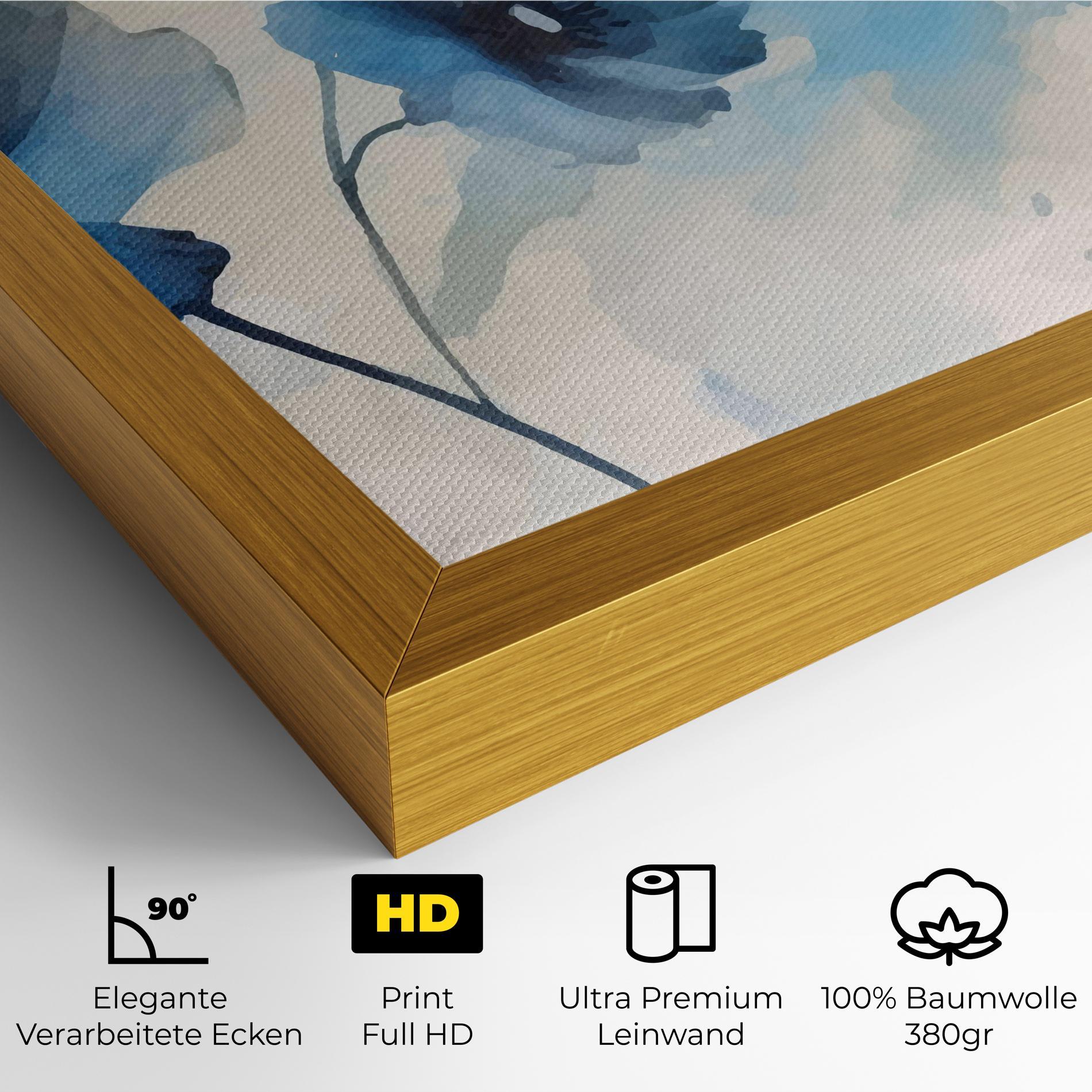 Leinwandbild Blue Poppies mockup 4