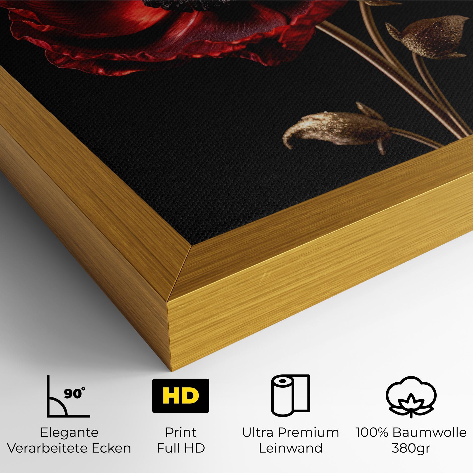 Leinwandbild Dark Red Poppy mockup 4