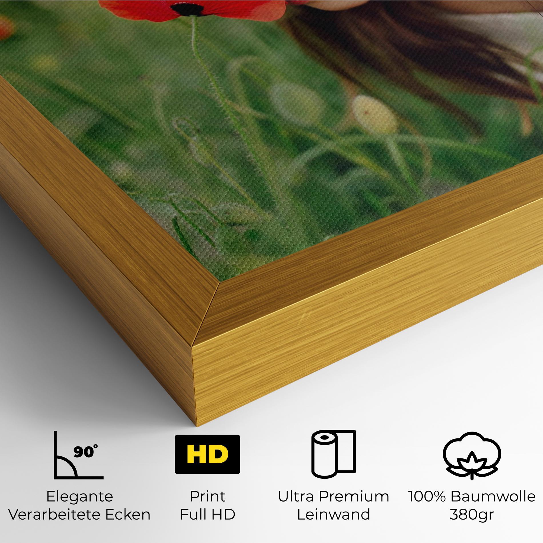 Leinwandbild Girl With Poppies mockup 4