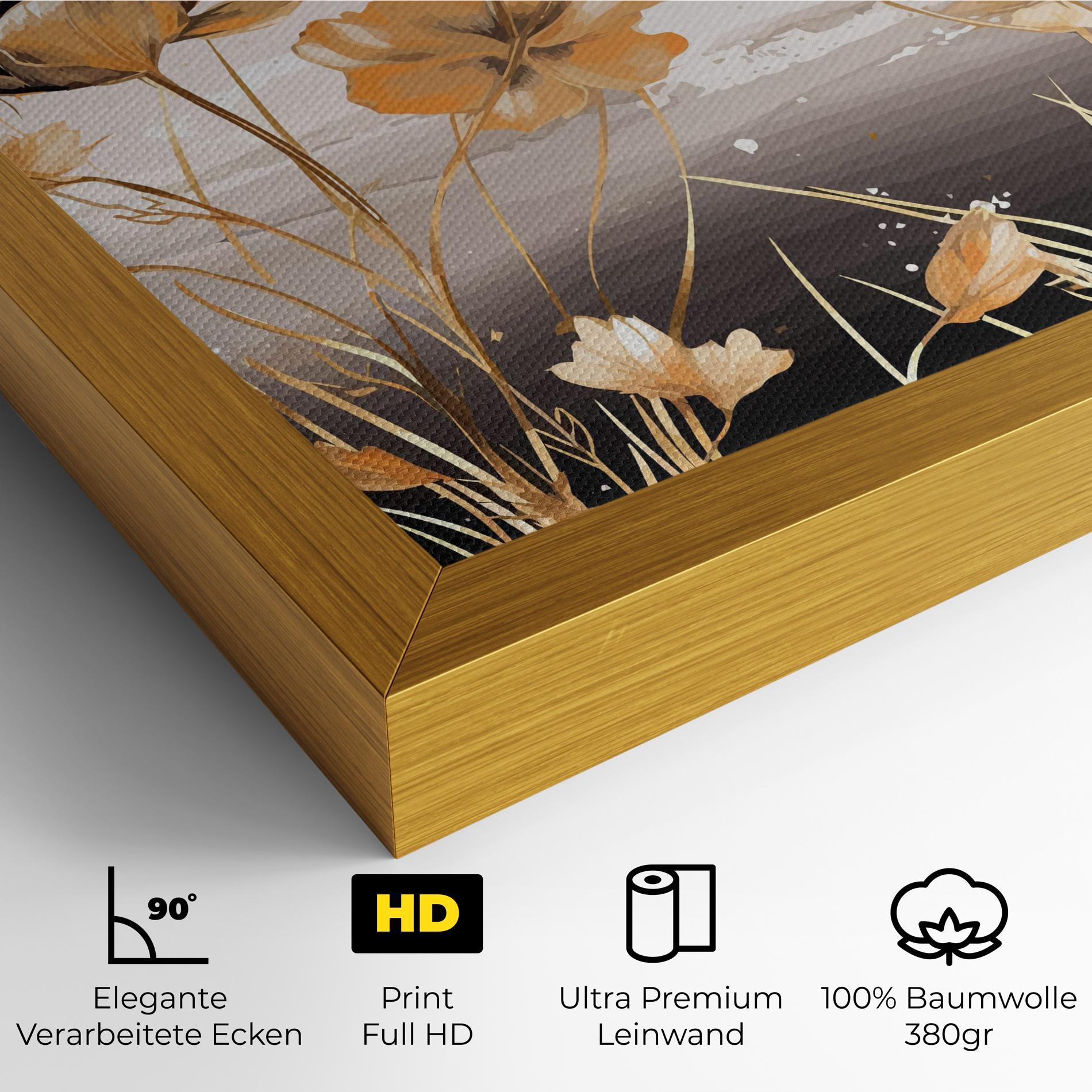 Leinwandbild Gold Black Poppy mockup 4