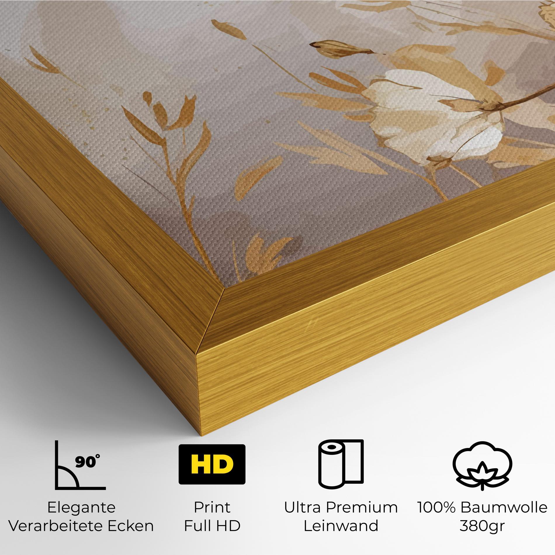 Leinwandbild Gold Cream Poppy mockup 4