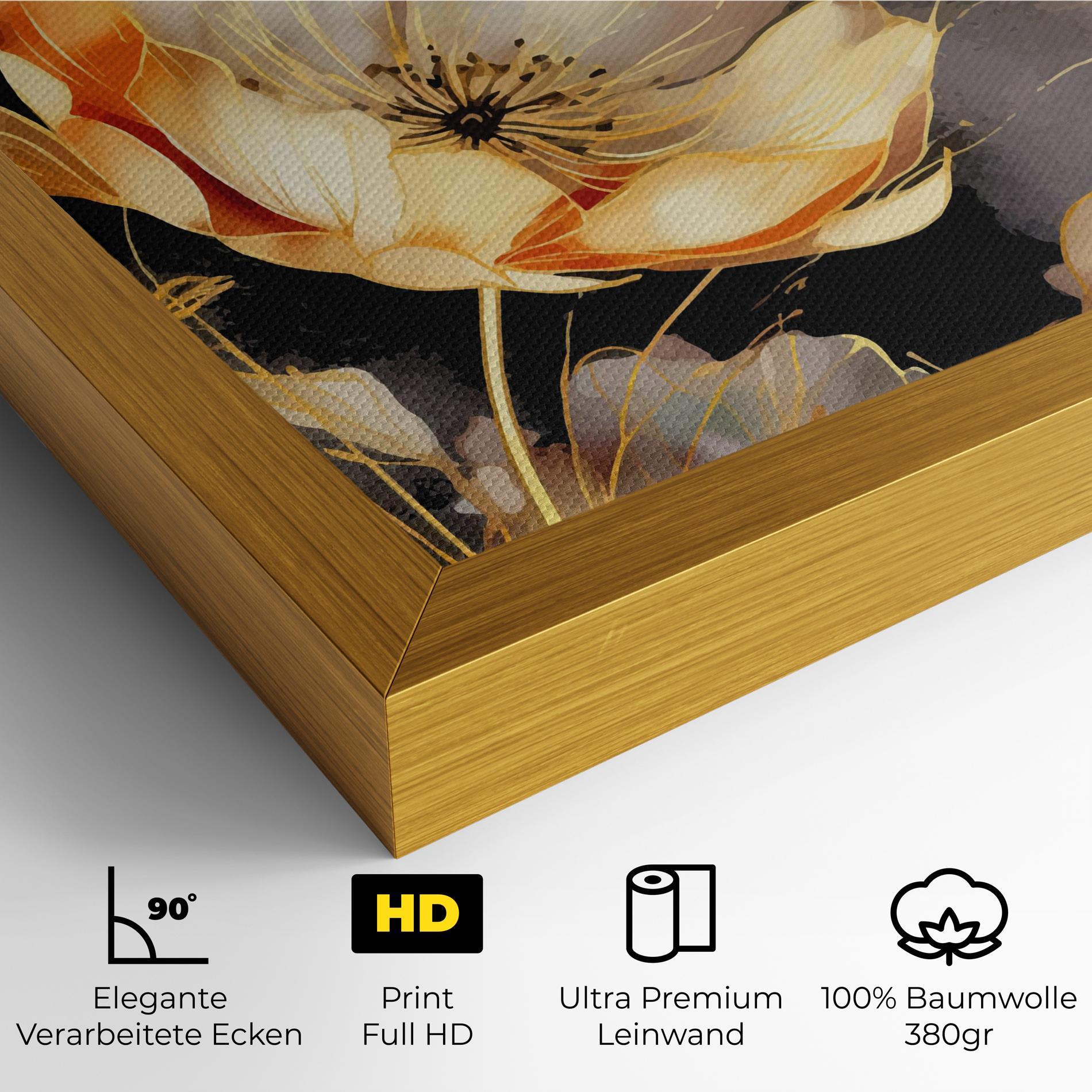 Leinwandbild Gold Poppy Black mockup 4