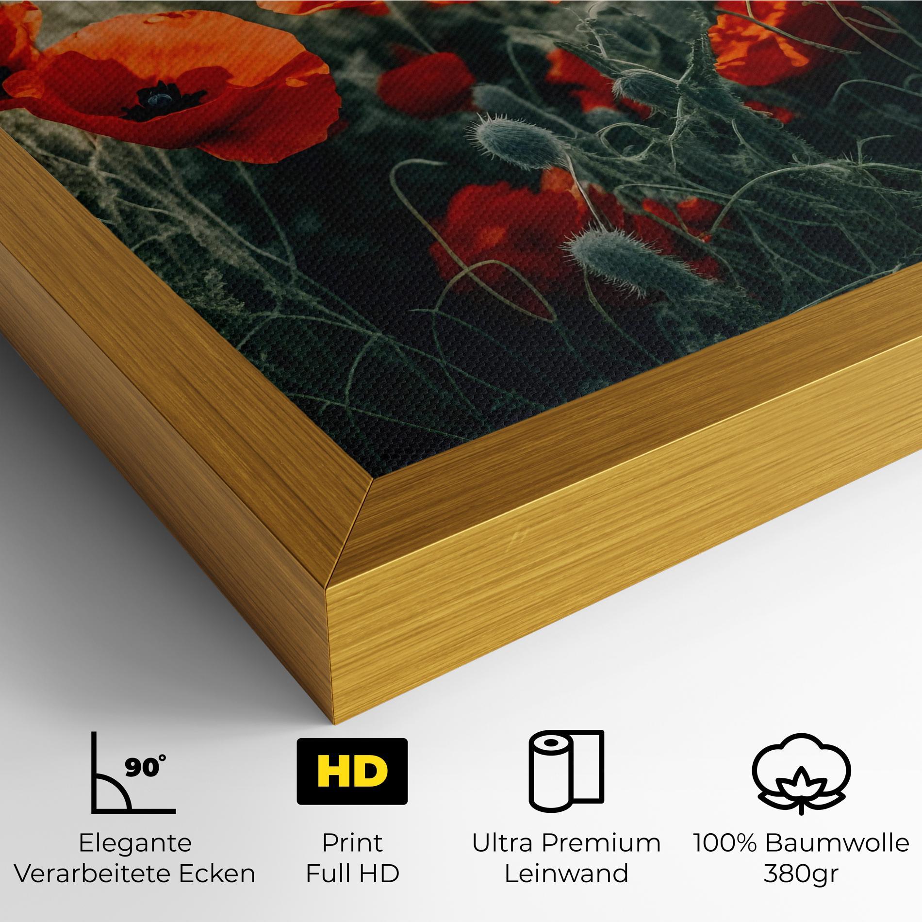 Leinwandbild Poppy Grass Field mockup 4