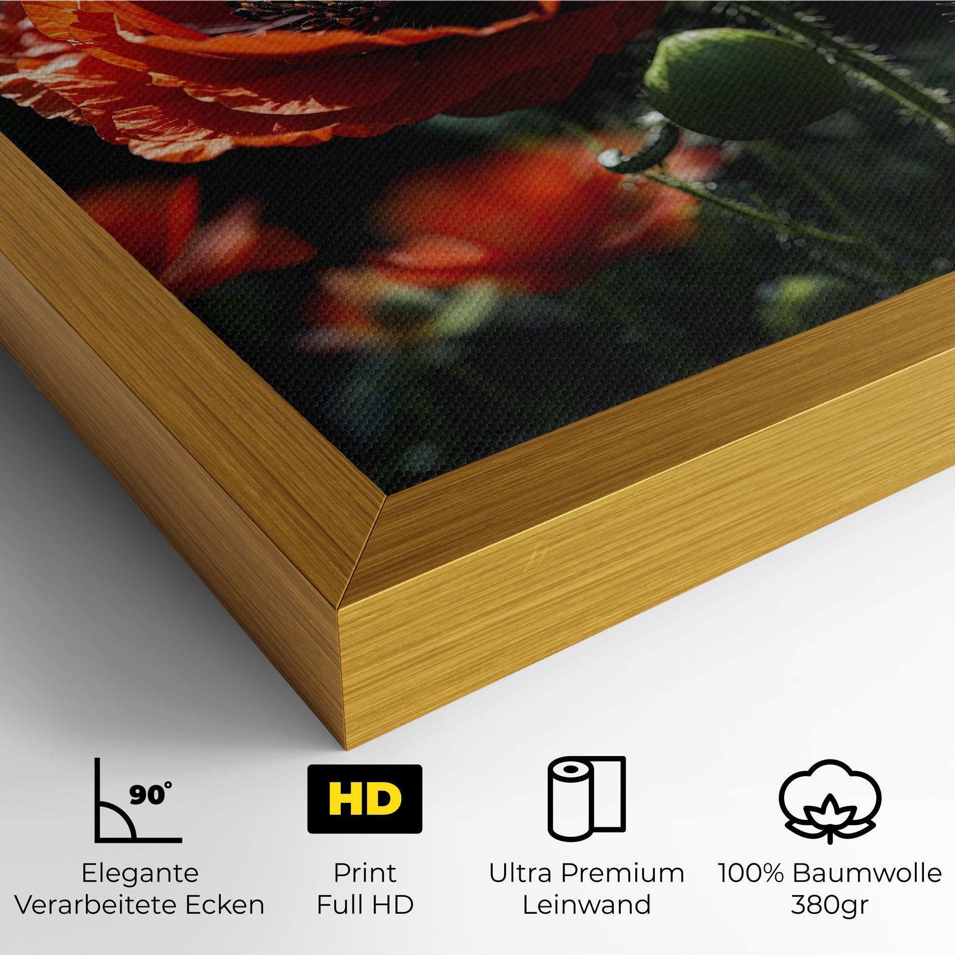 Leinwandbild Red Poppy Close Up mockup 4