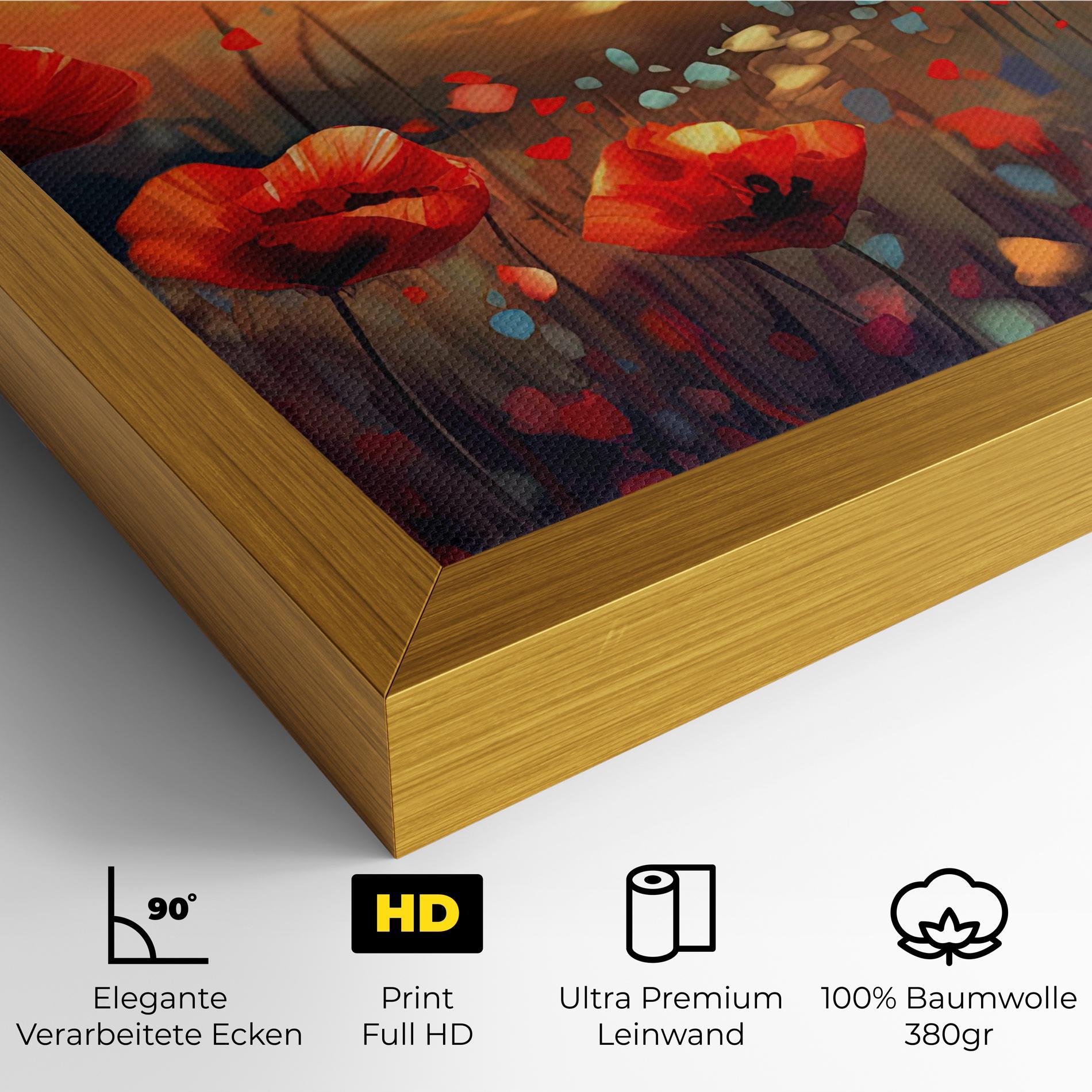Leinwandbild Sunrise Painting Poppies mockup 4