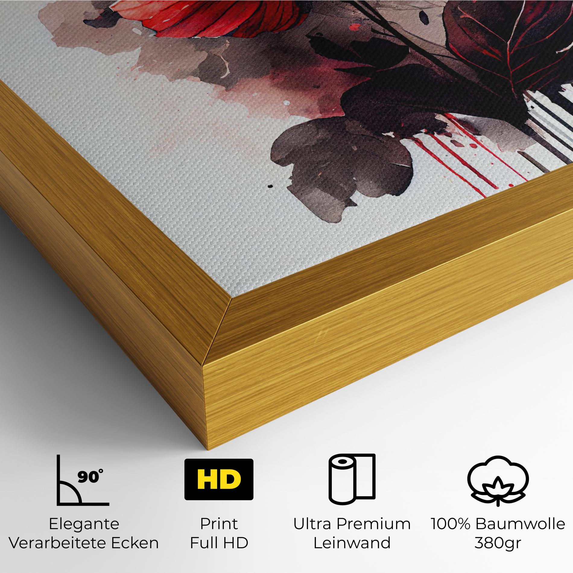 Leinwandbild Watercolor Poppy mockup 4