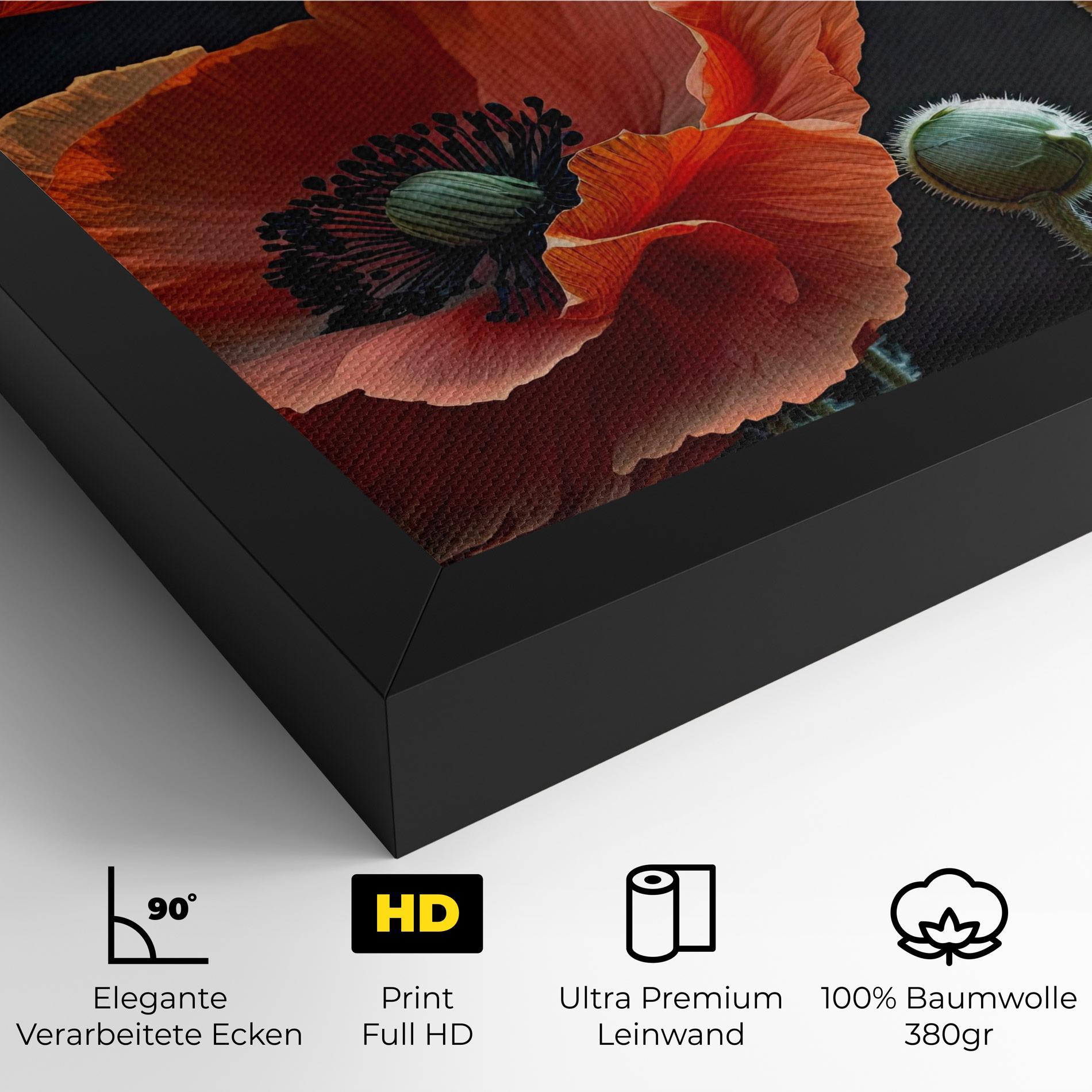 Leinwandbild 3 Poppies mockup 4