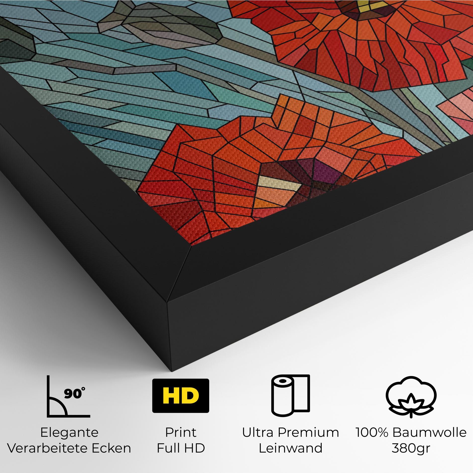 Leinwandbild Blue Glass Poppy mockup 4