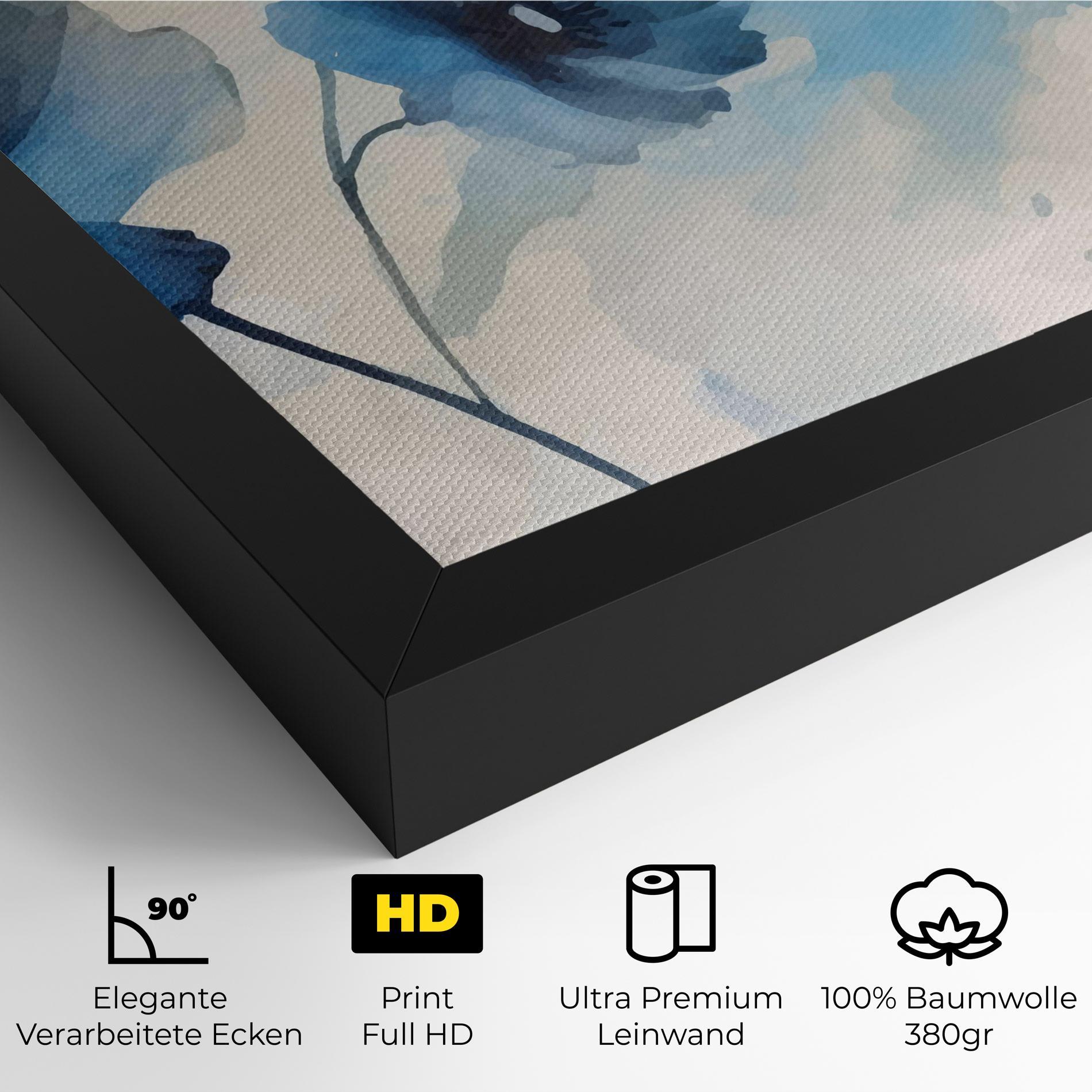 Leinwandbild Blue Poppies mockup 4