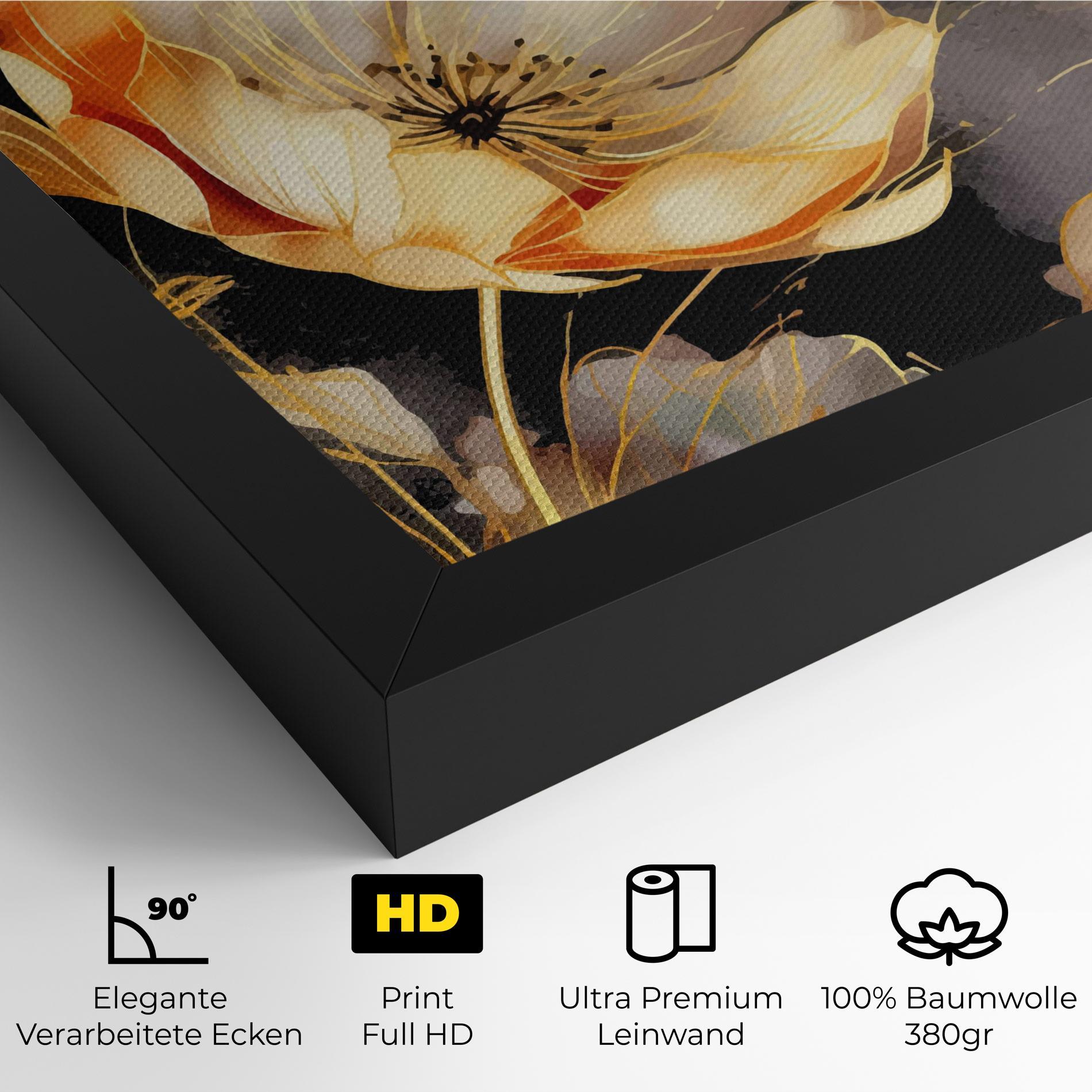Leinwandbild Gold Poppy Black mockup 4