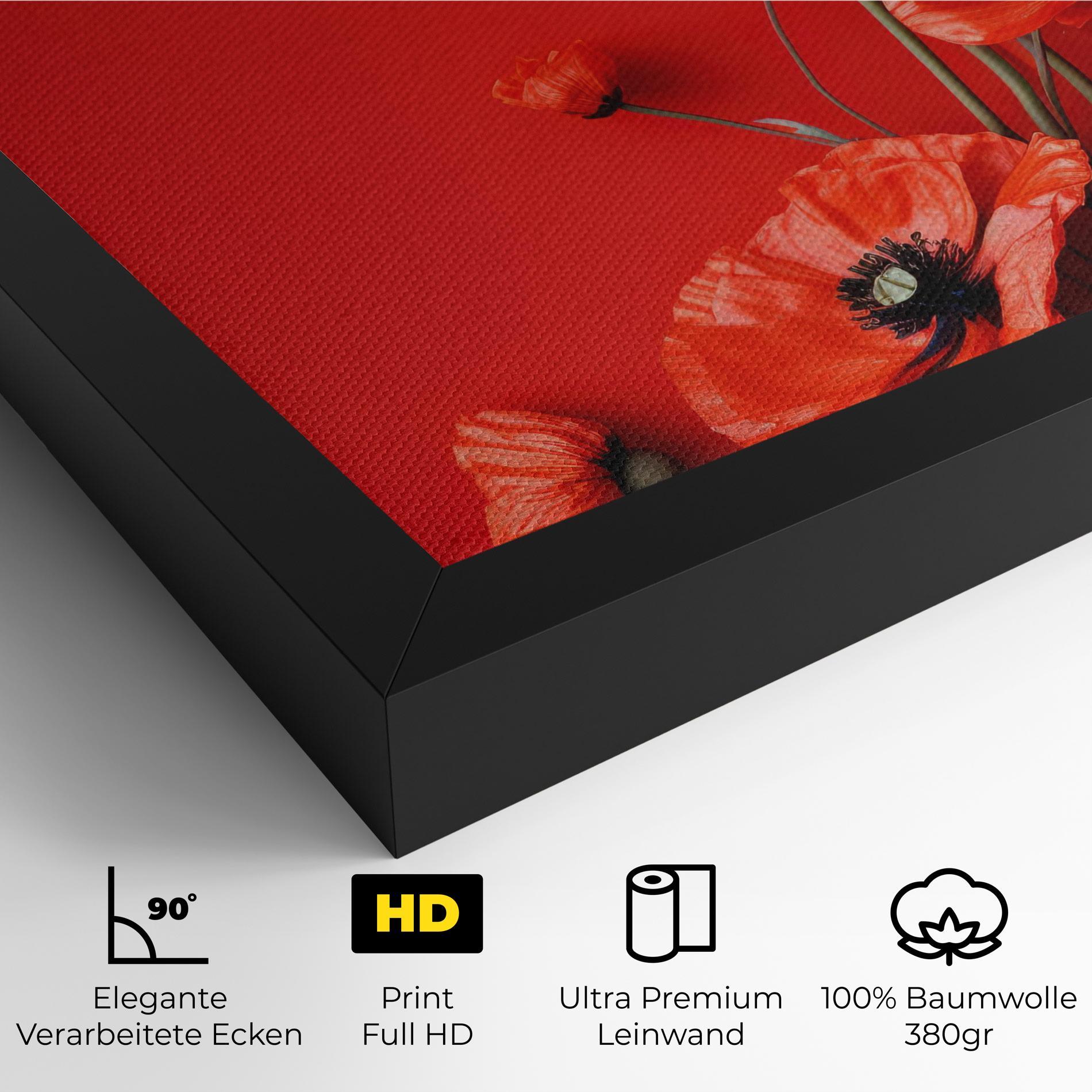 Leinwandbild Poppies On The Table mockup 4