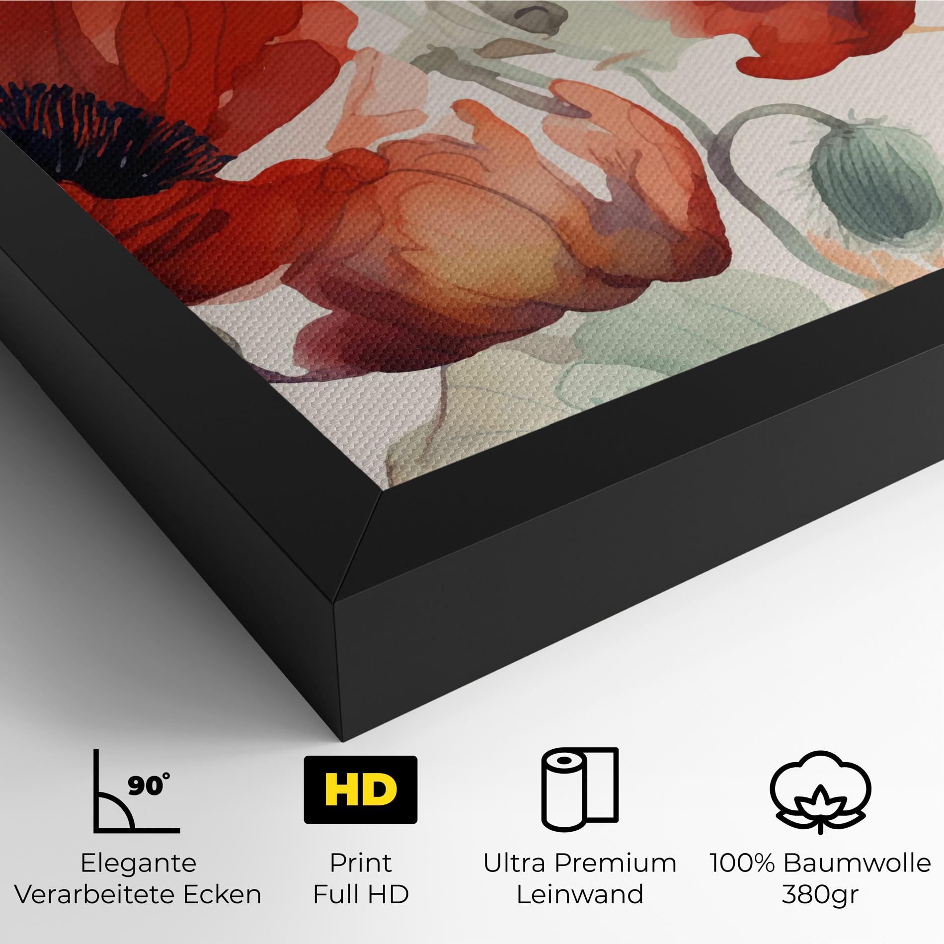 Leinwandbild Poppy Red Cream mockup 4