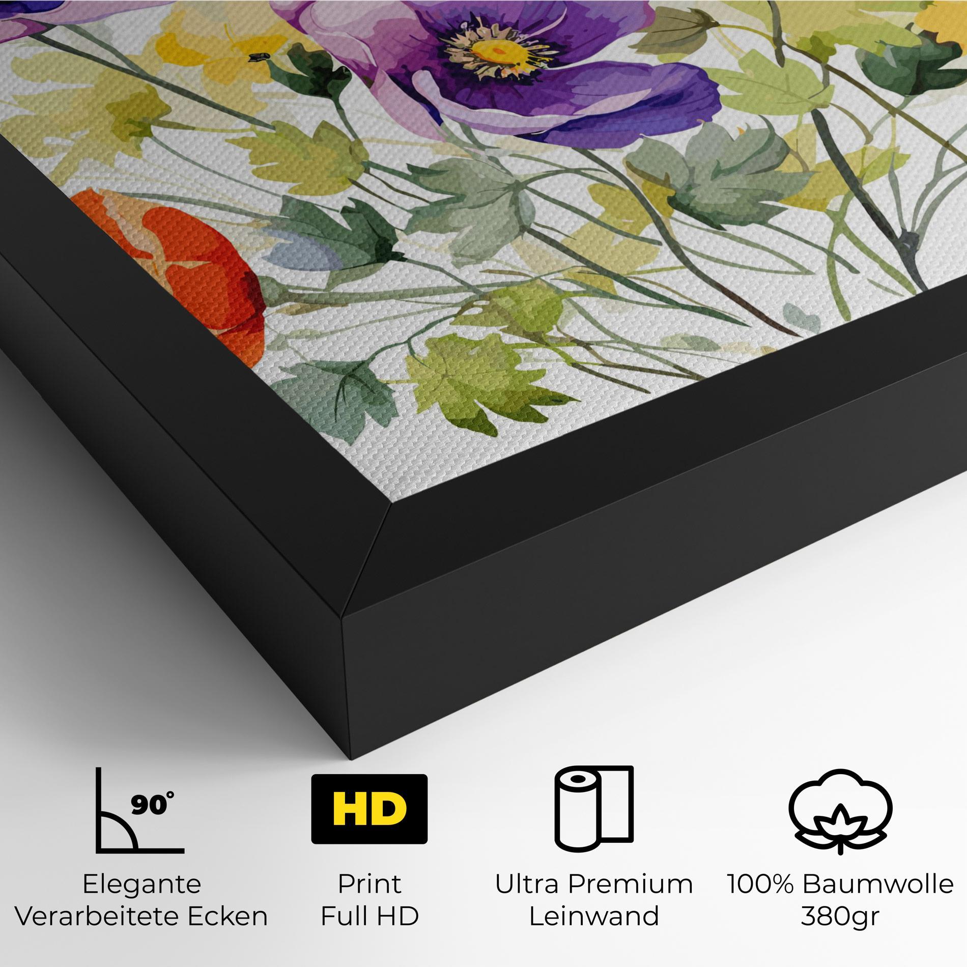Leinwandbild Purple Orange Poppy mockup 4