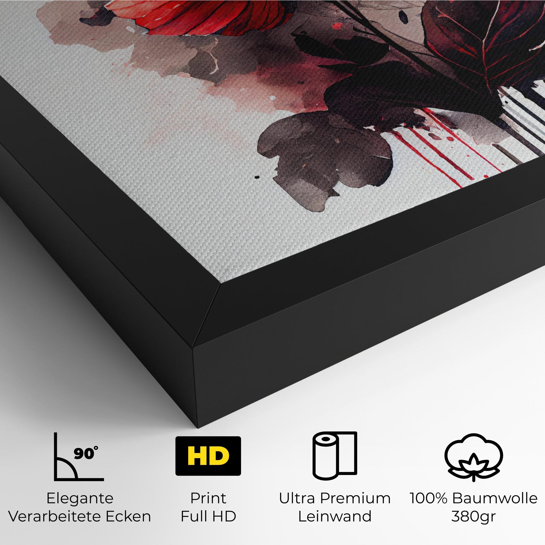 Leinwandbild Watercolor Poppy mockup 4