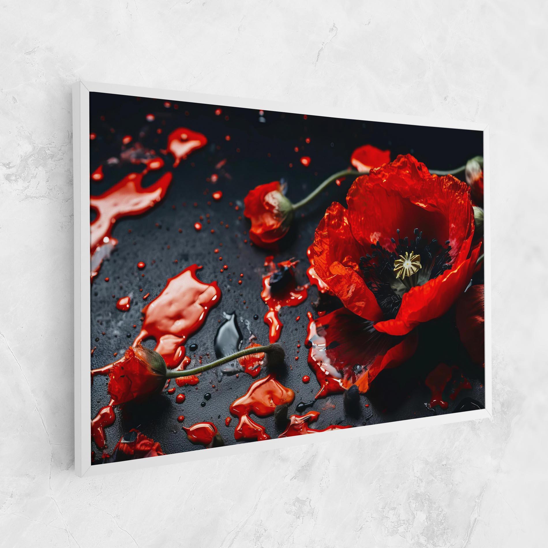 Leinwandbild Beautiful Red Poppy Liquid mockup 1