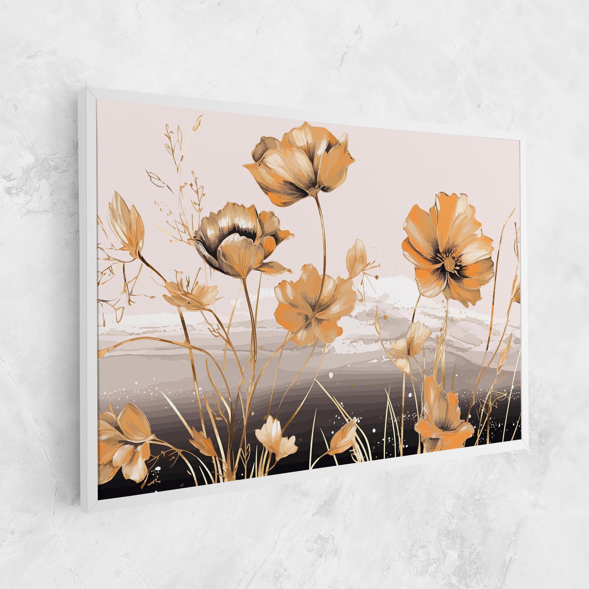 Leinwandbild Gold Black Poppy mockup 1