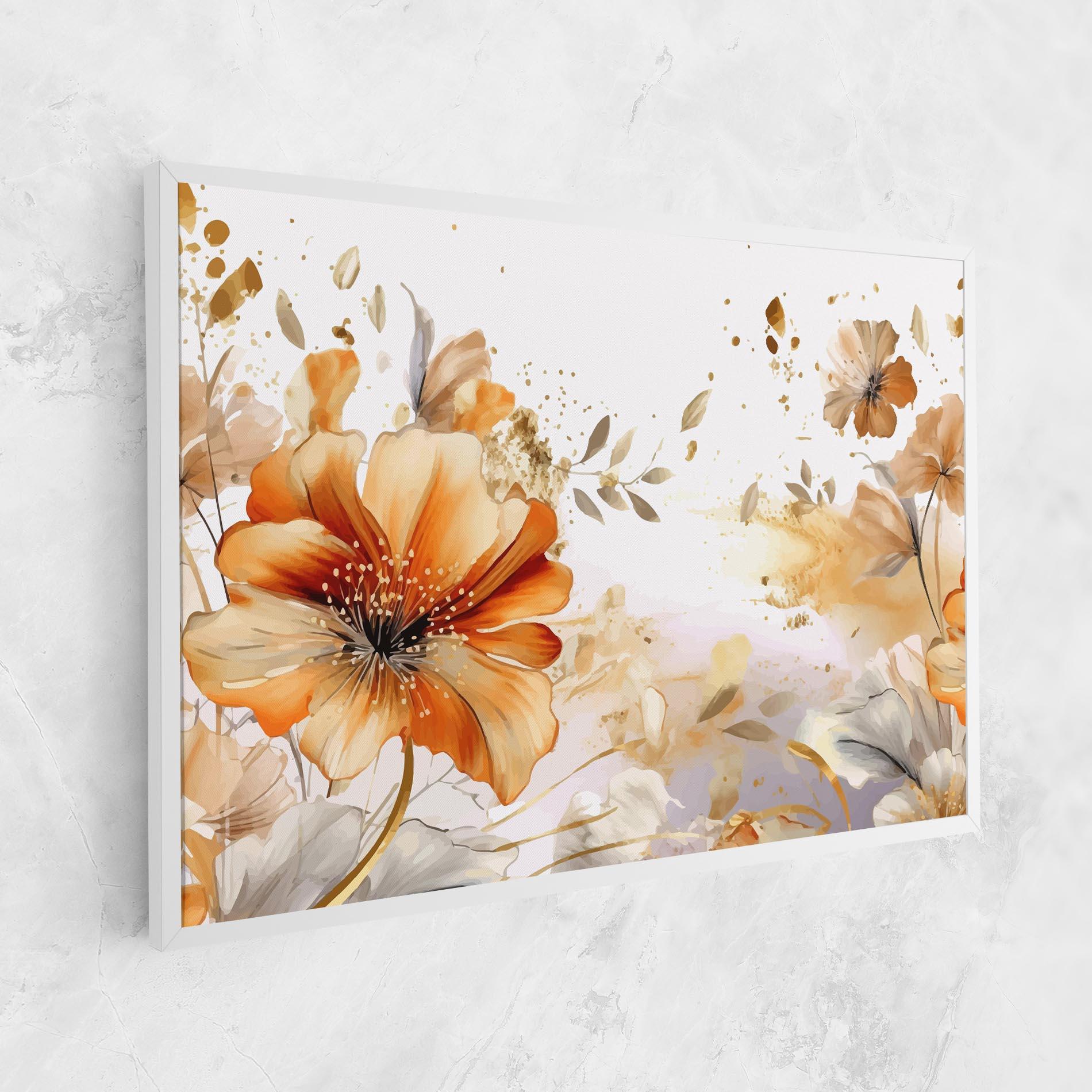 Leinwandbild Gold Orange Poppy mockup 1