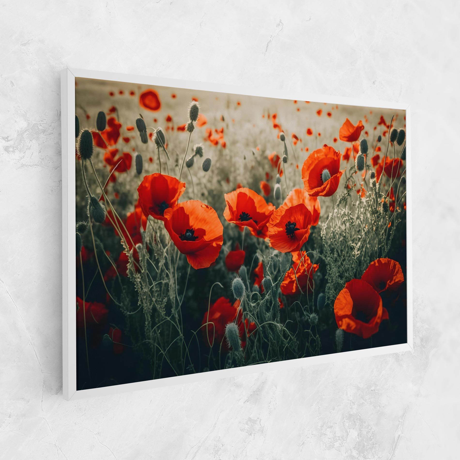 Leinwandbild Poppy Grass Field mockup 1