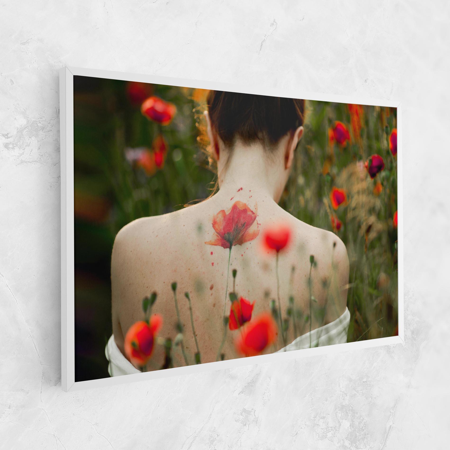 Leinwandbild Poppy Tattoo mockup 1