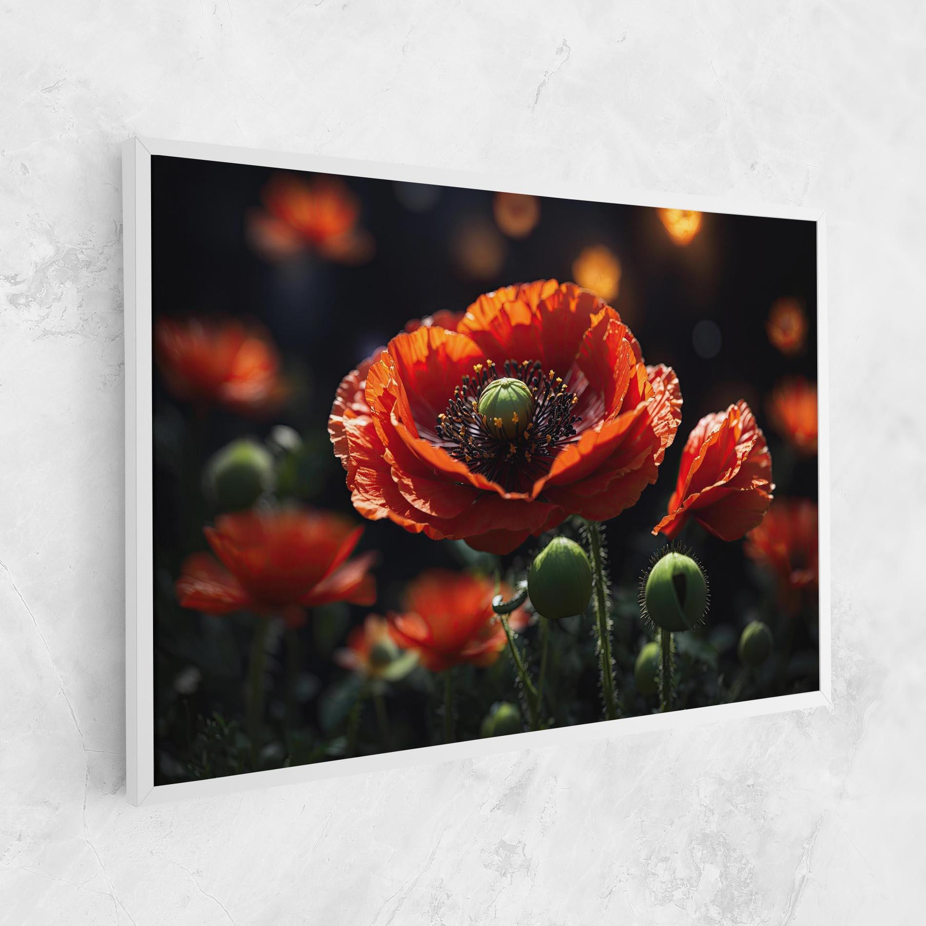 Leinwandbild Red Poppy Close Up mockup 1