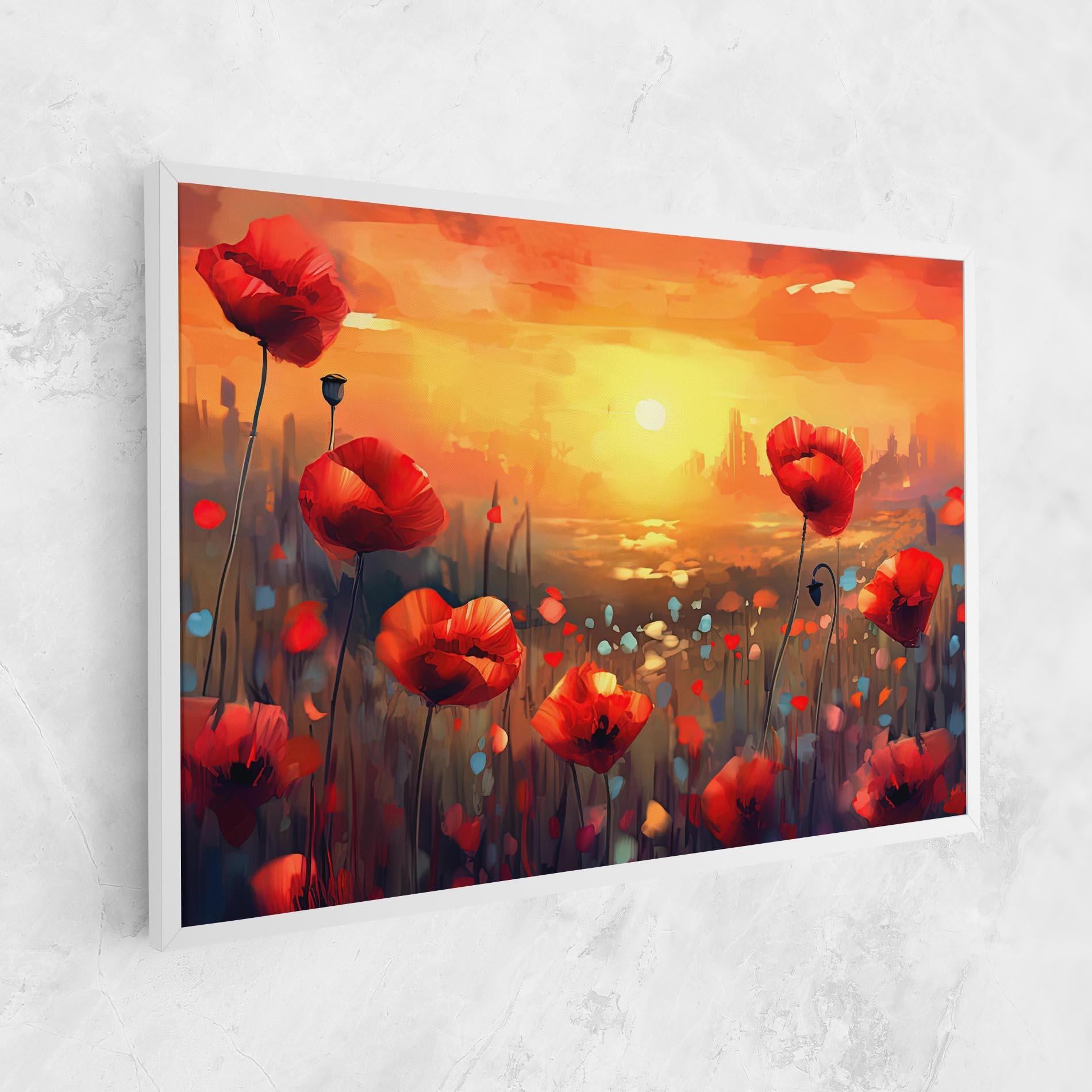Leinwandbild Sunrise Painting Poppies mockup 1