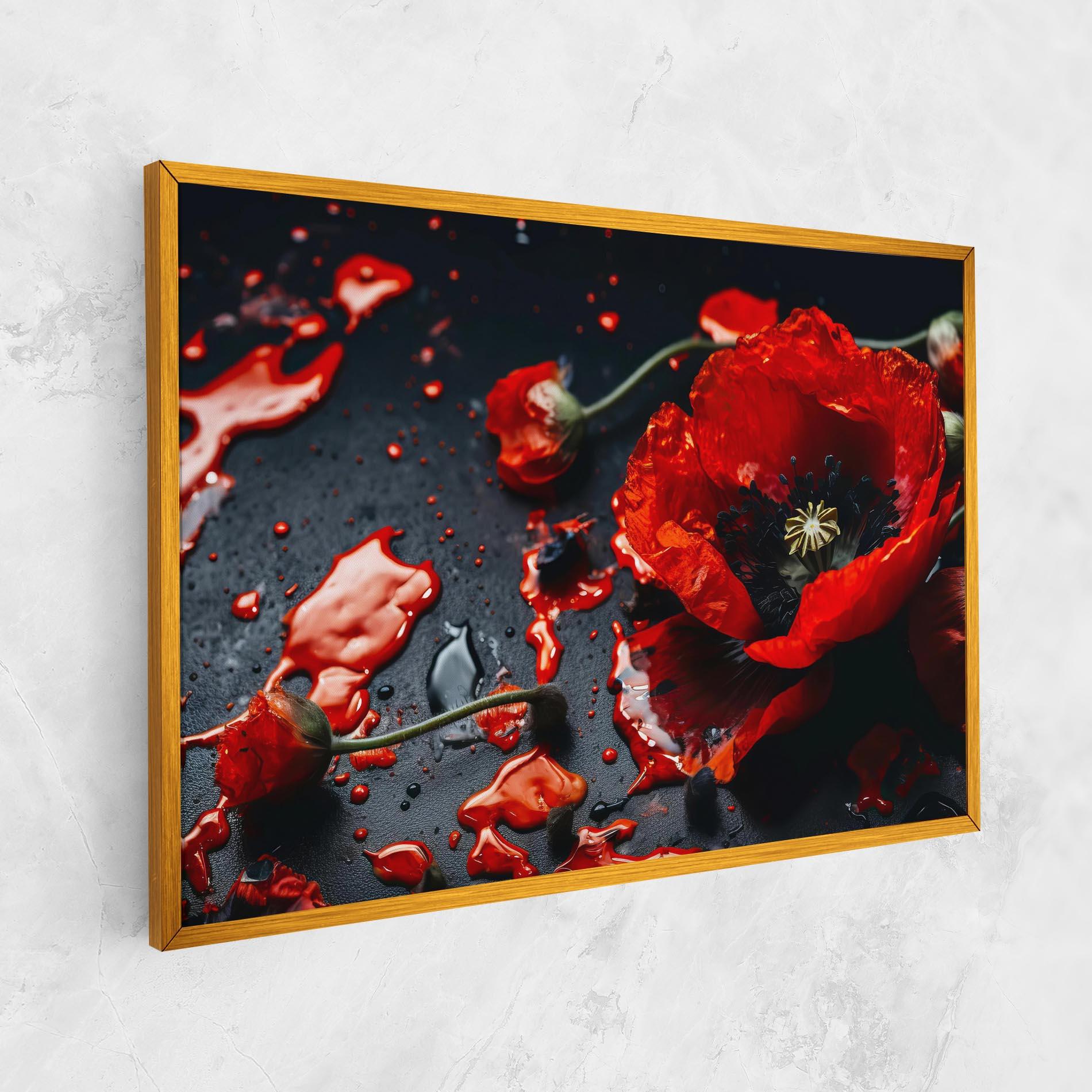 Leinwandbild Beautiful Red Poppy Liquid mockup 1