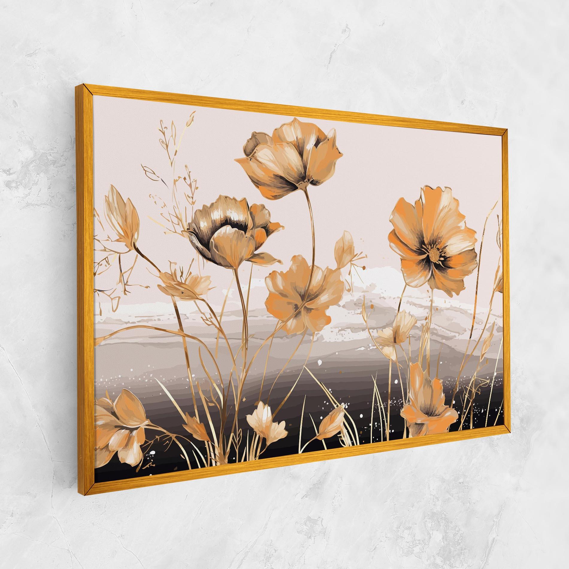 Leinwandbild Gold Black Poppy mockup 1