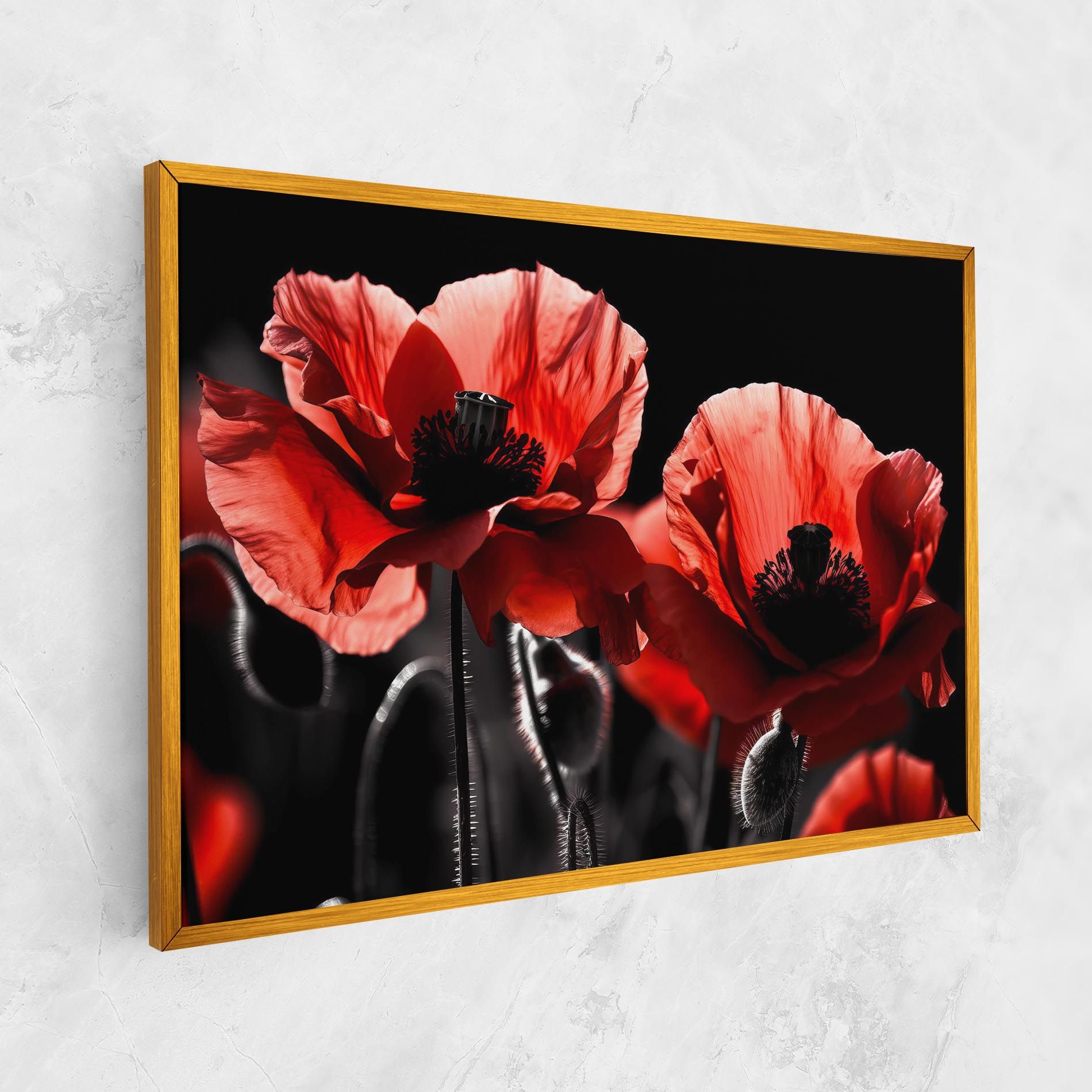 Light Red Poppy On Black mockup 1