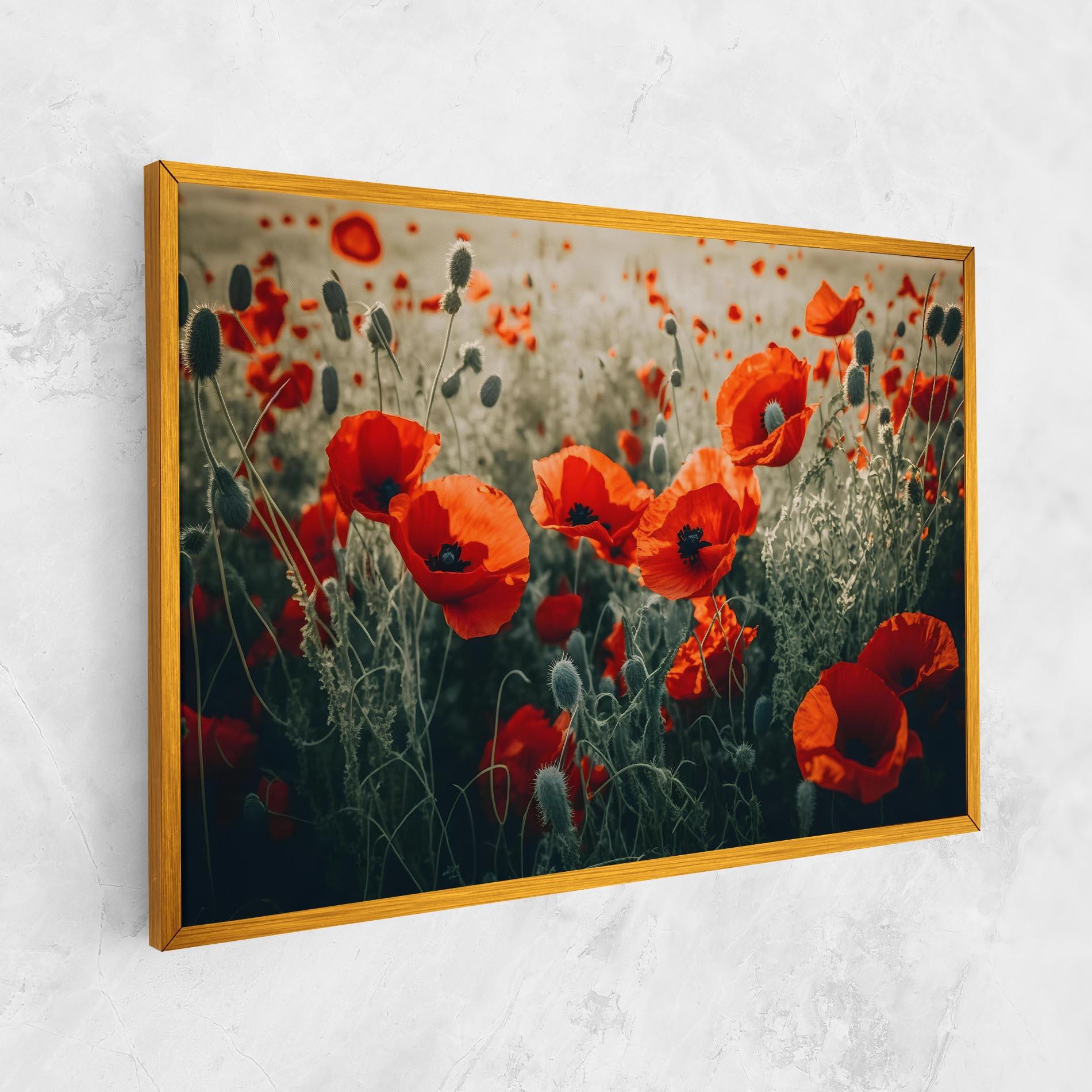 Leinwandbild Poppy Grass Field mockup 1