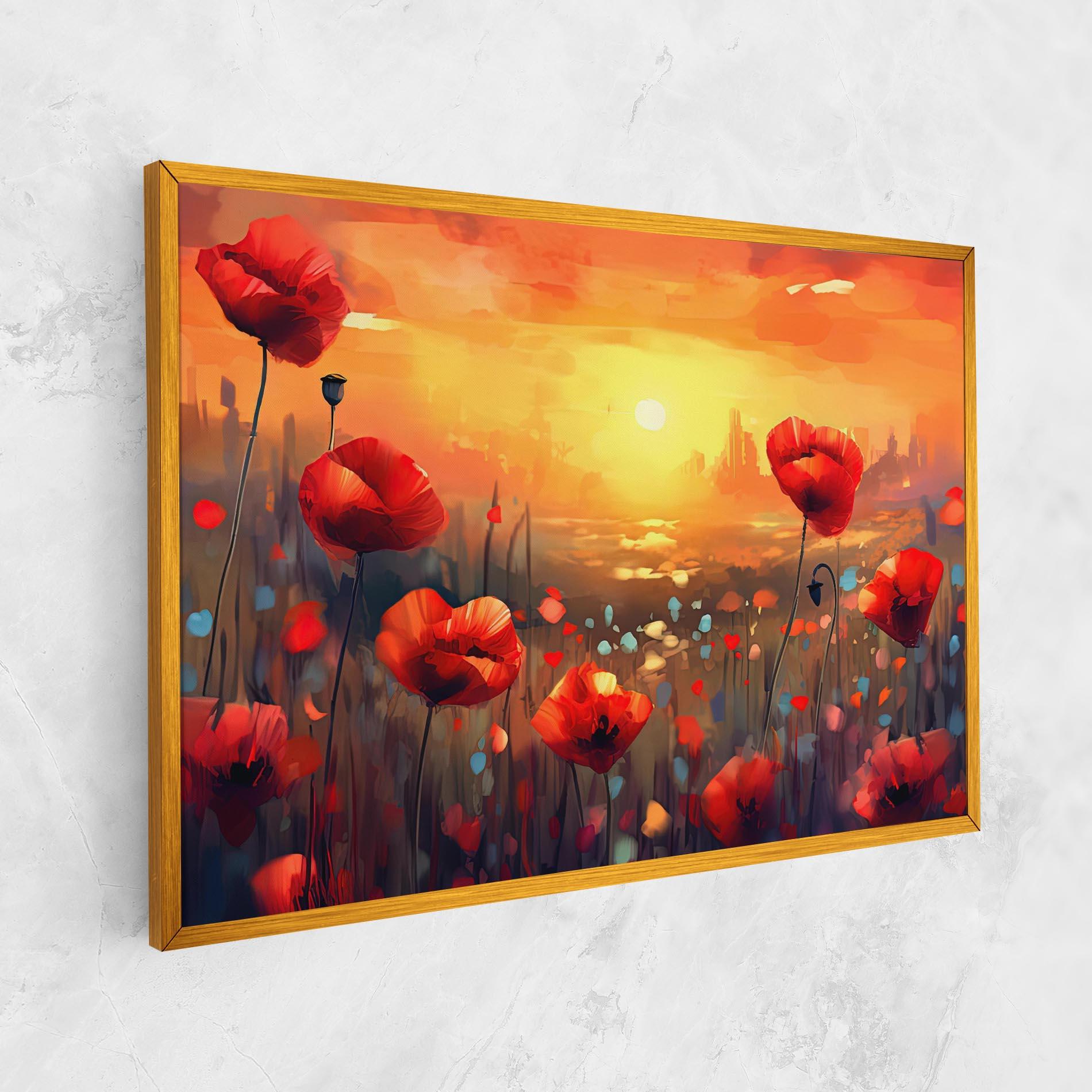 Leinwandbild Sunrise Painting Poppies mockup 1