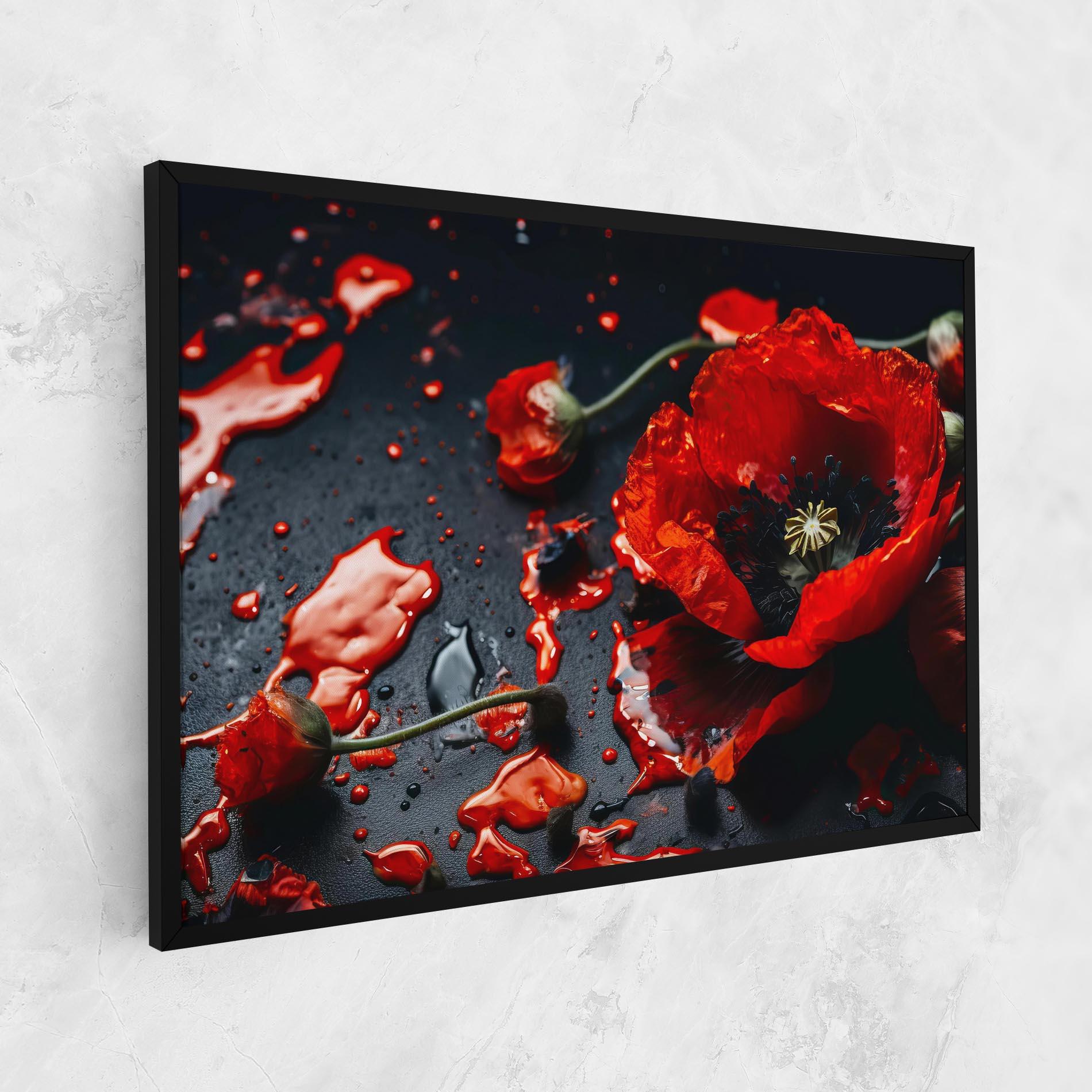 Leinwandbild Beautiful Red Poppy Liquid mockup 1