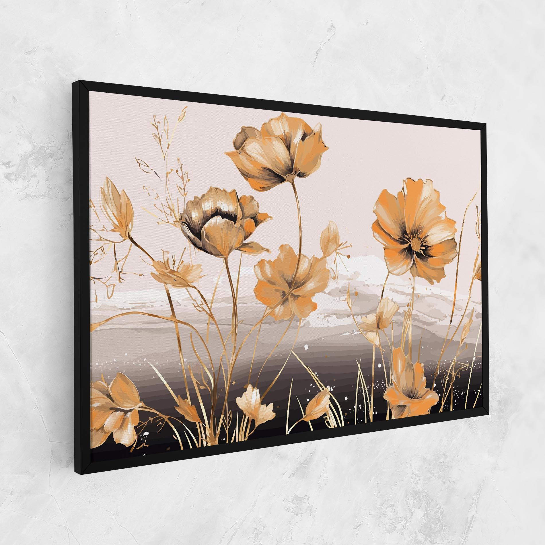 Leinwandbild Gold Black Poppy mockup 1
