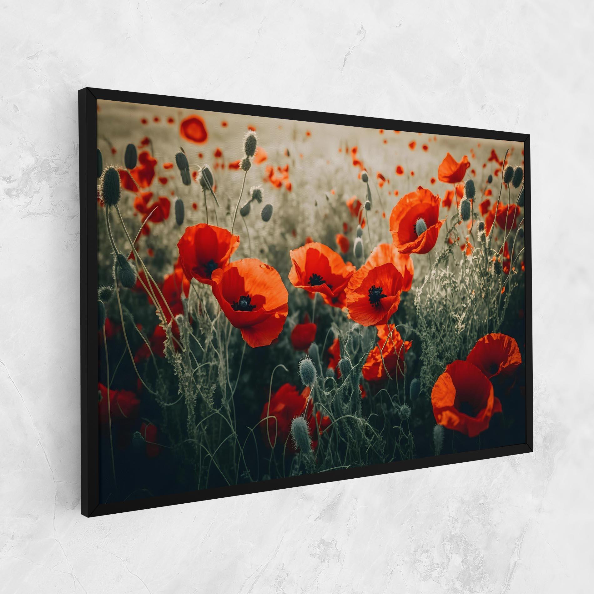 Leinwandbild Poppy Grass Field mockup 1