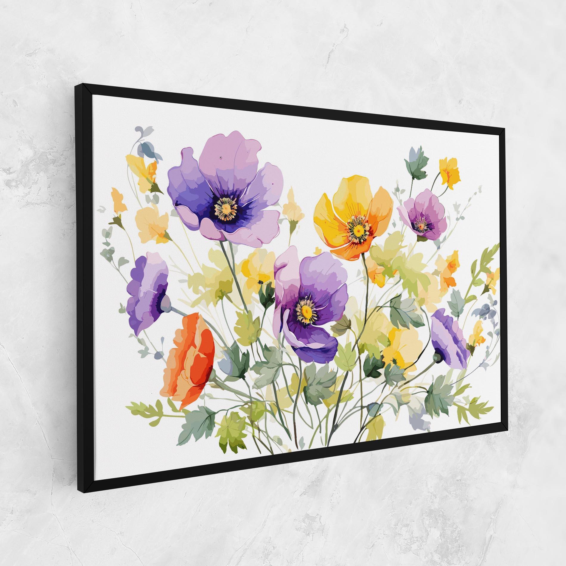 Leinwandbild Purple Orange Poppy mockup 1