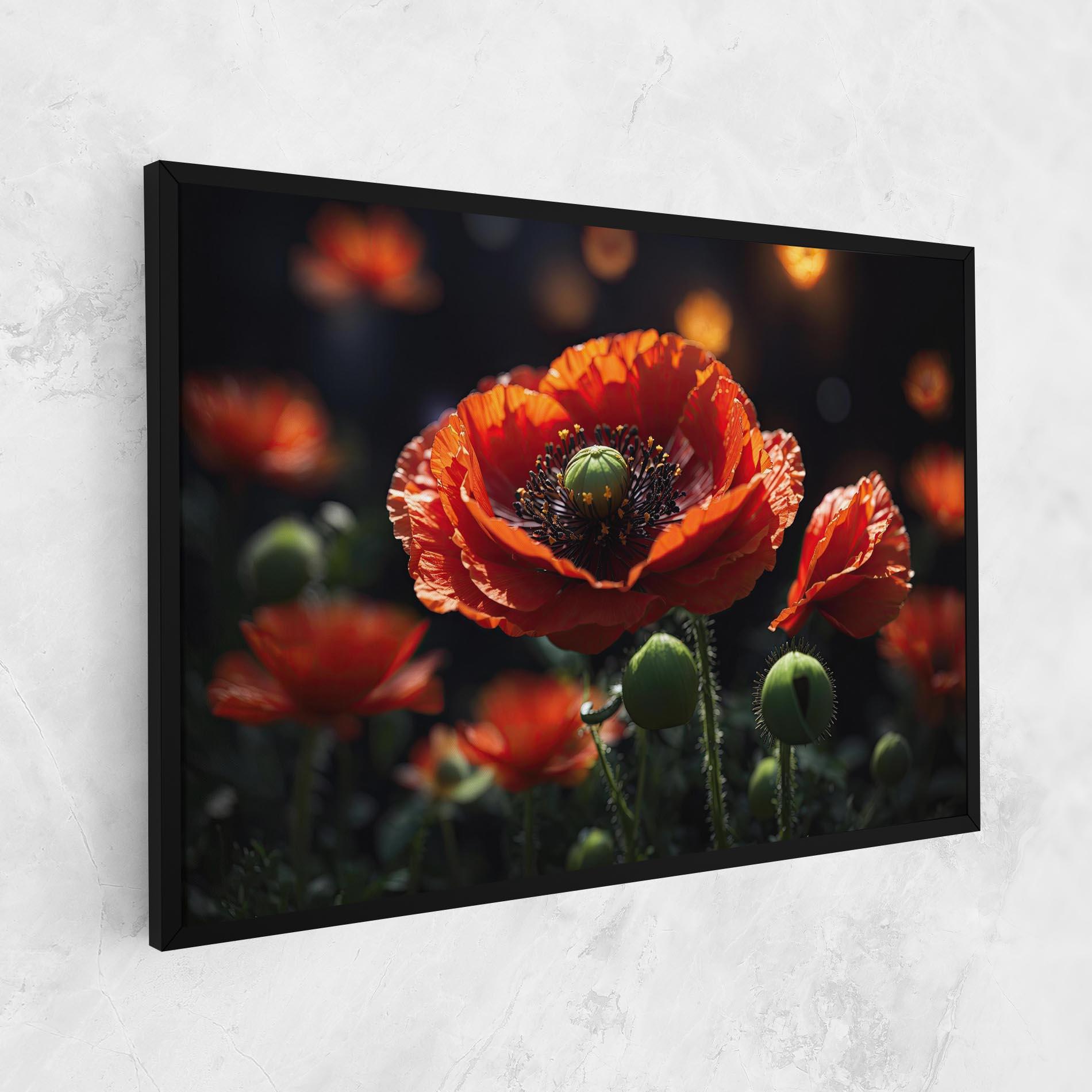 Leinwandbild Red Poppy Close Up mockup 1