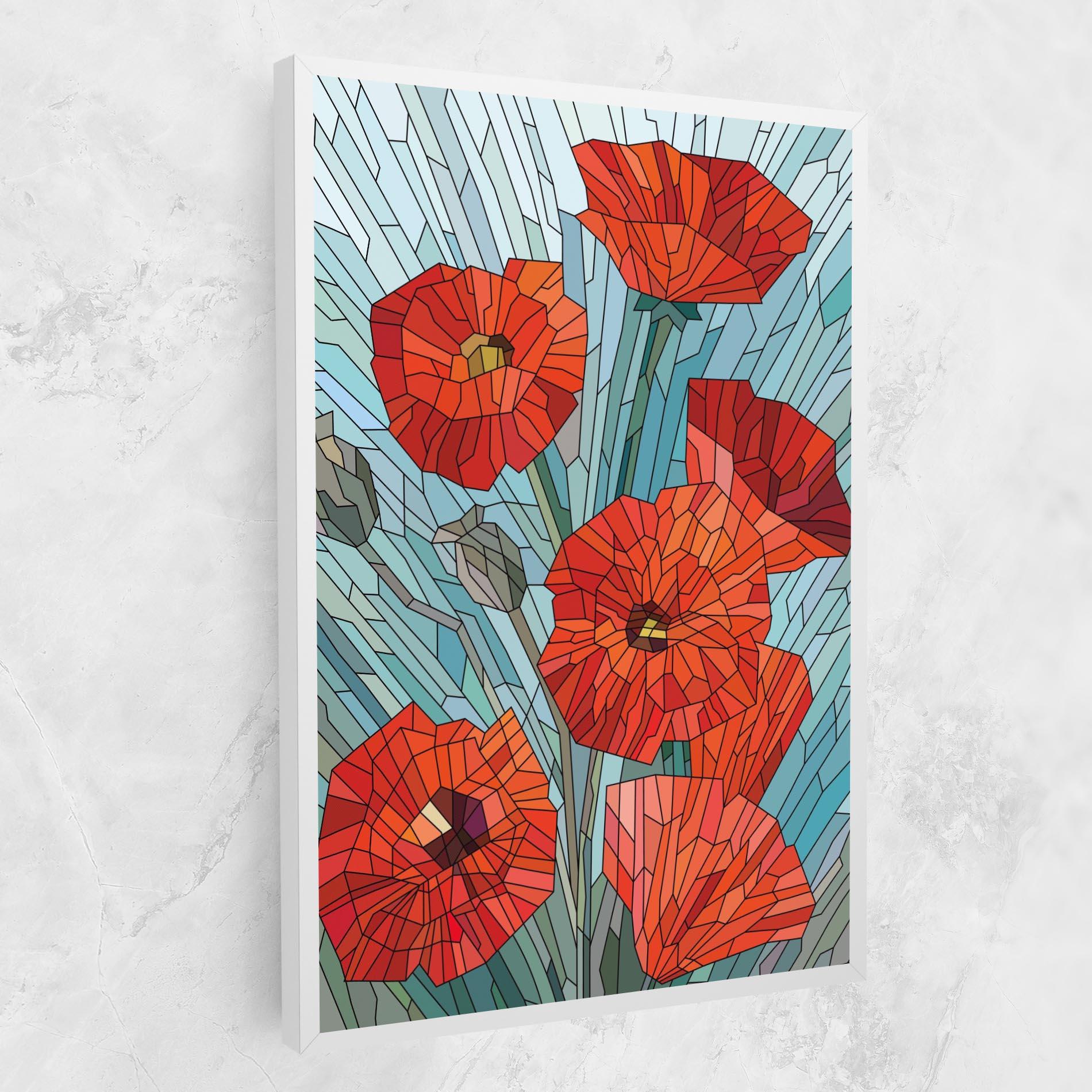 Leinwandbild Blue Glass Poppy mockup 1