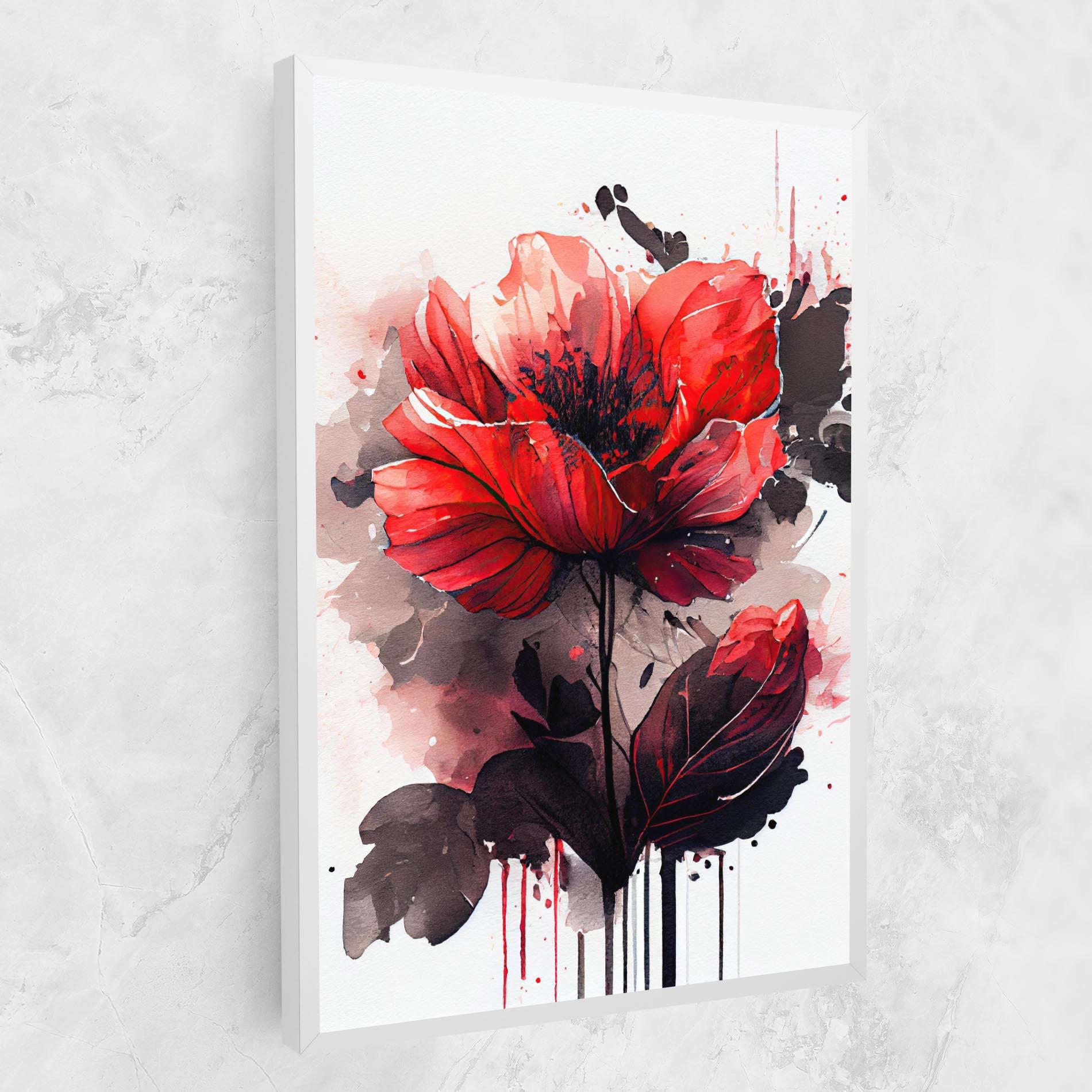 Leinwandbild Watercolor Poppy mockup 1