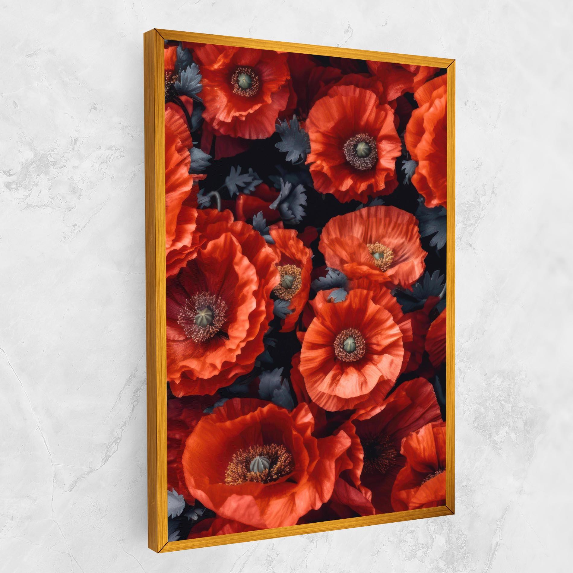 Leinwandbild Black Red Poppies mockup 1