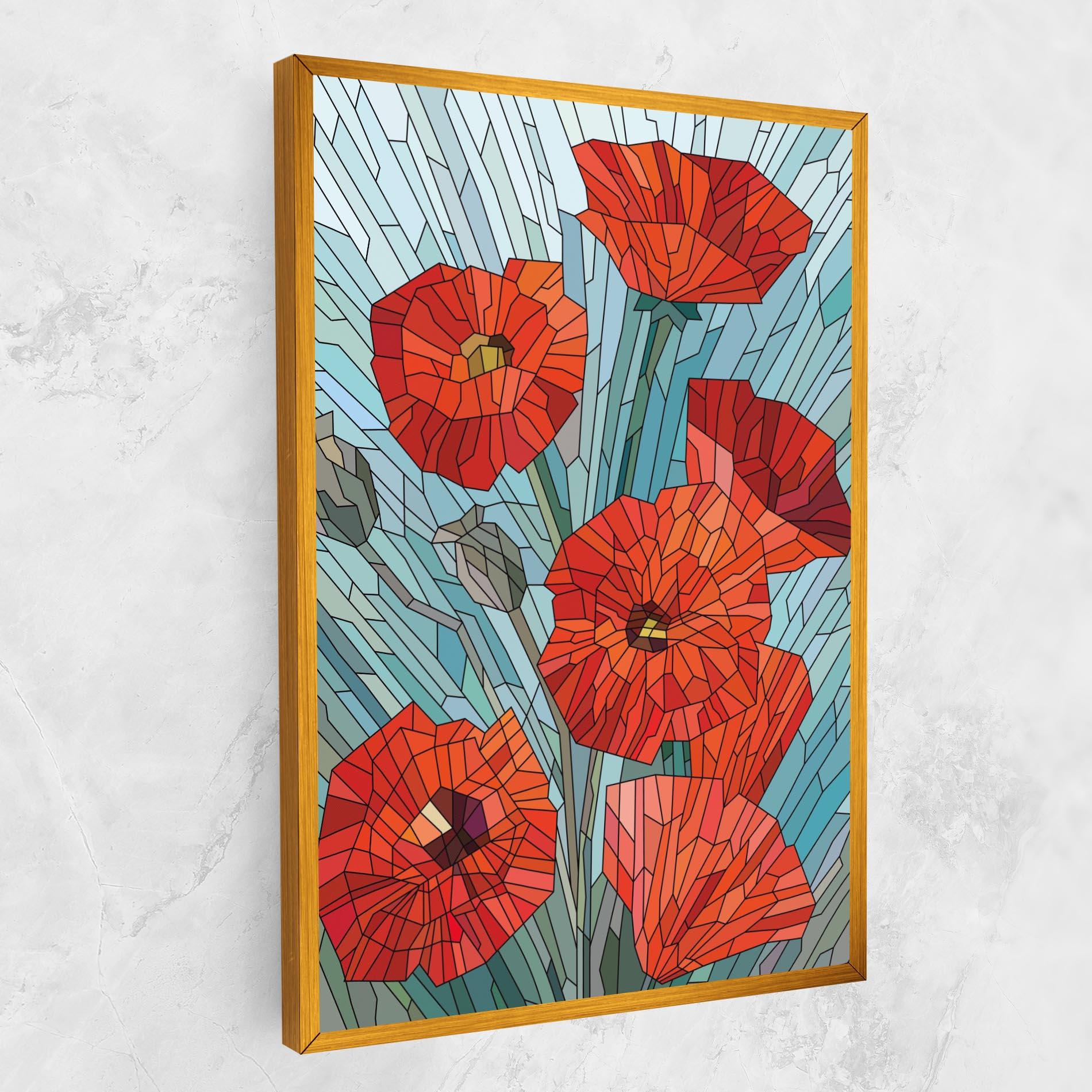 Leinwandbild Blue Glass Poppy mockup 1
