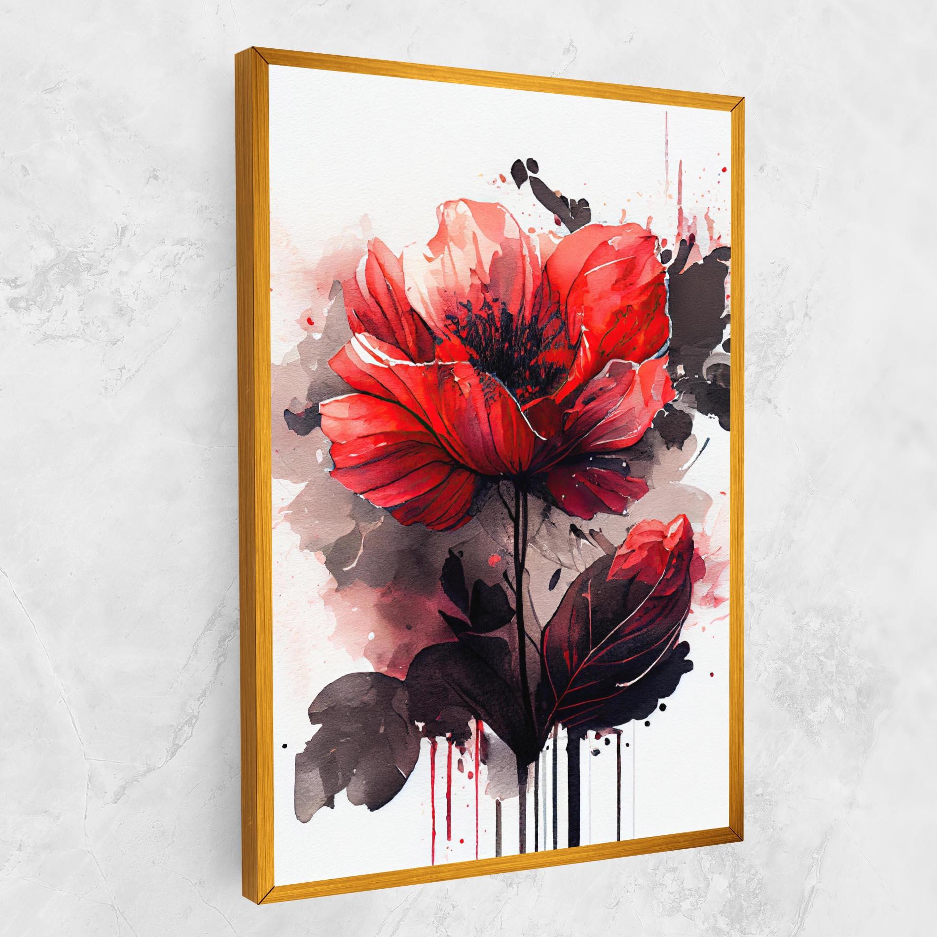 Leinwandbild Watercolor Poppy mockup 1