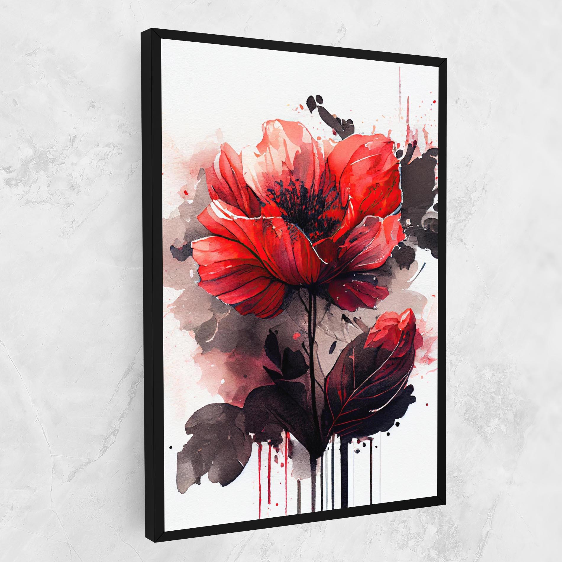 Leinwandbild Watercolor Poppy mockup 1